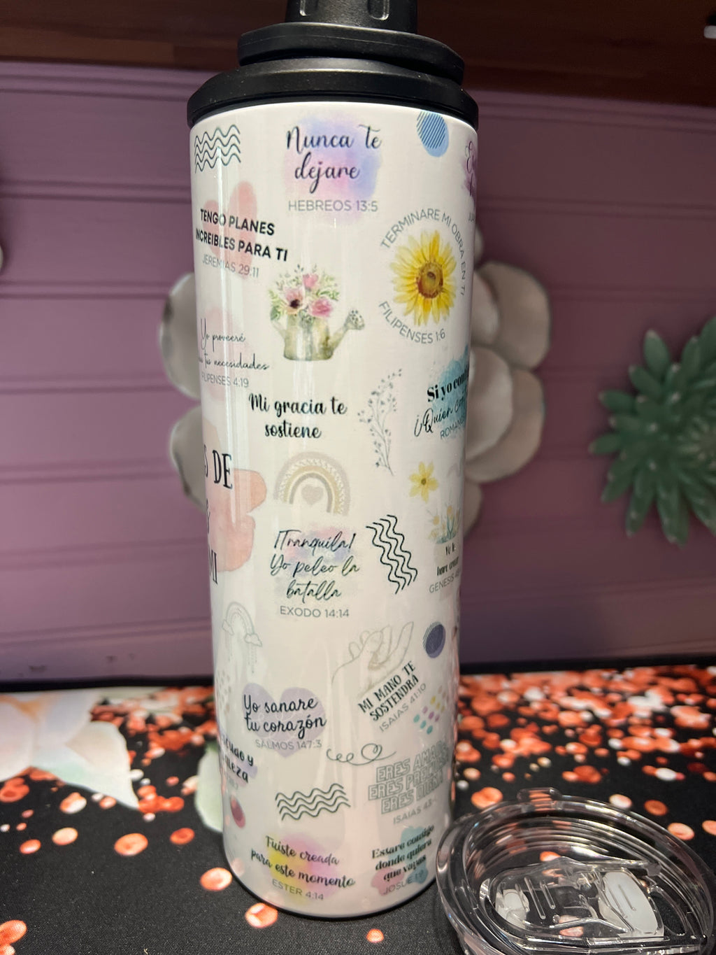Promesas de Dios para mi tumbler 20 oz 2 in 1