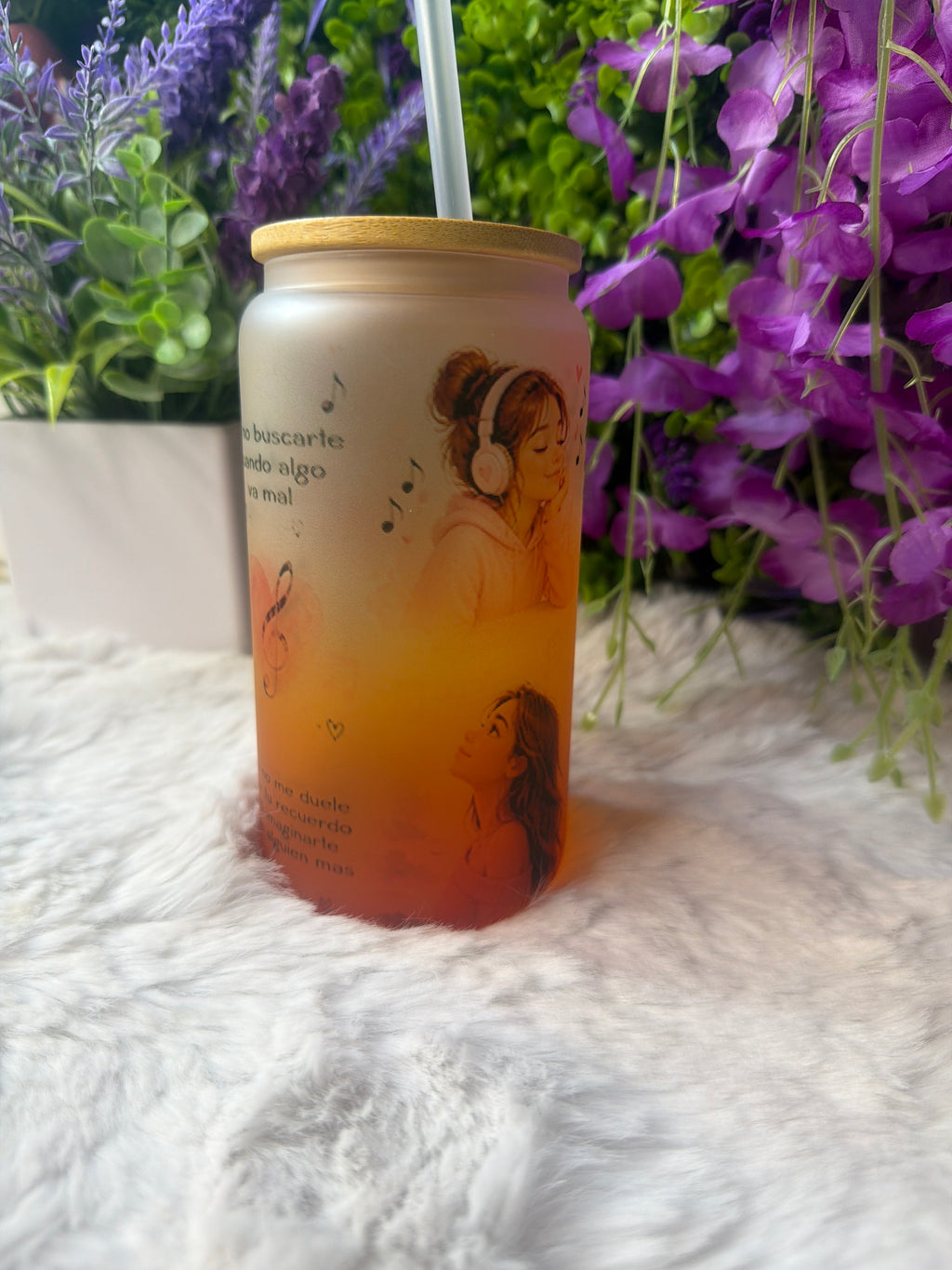 Ya te olvide frosted glass cup 16 oz