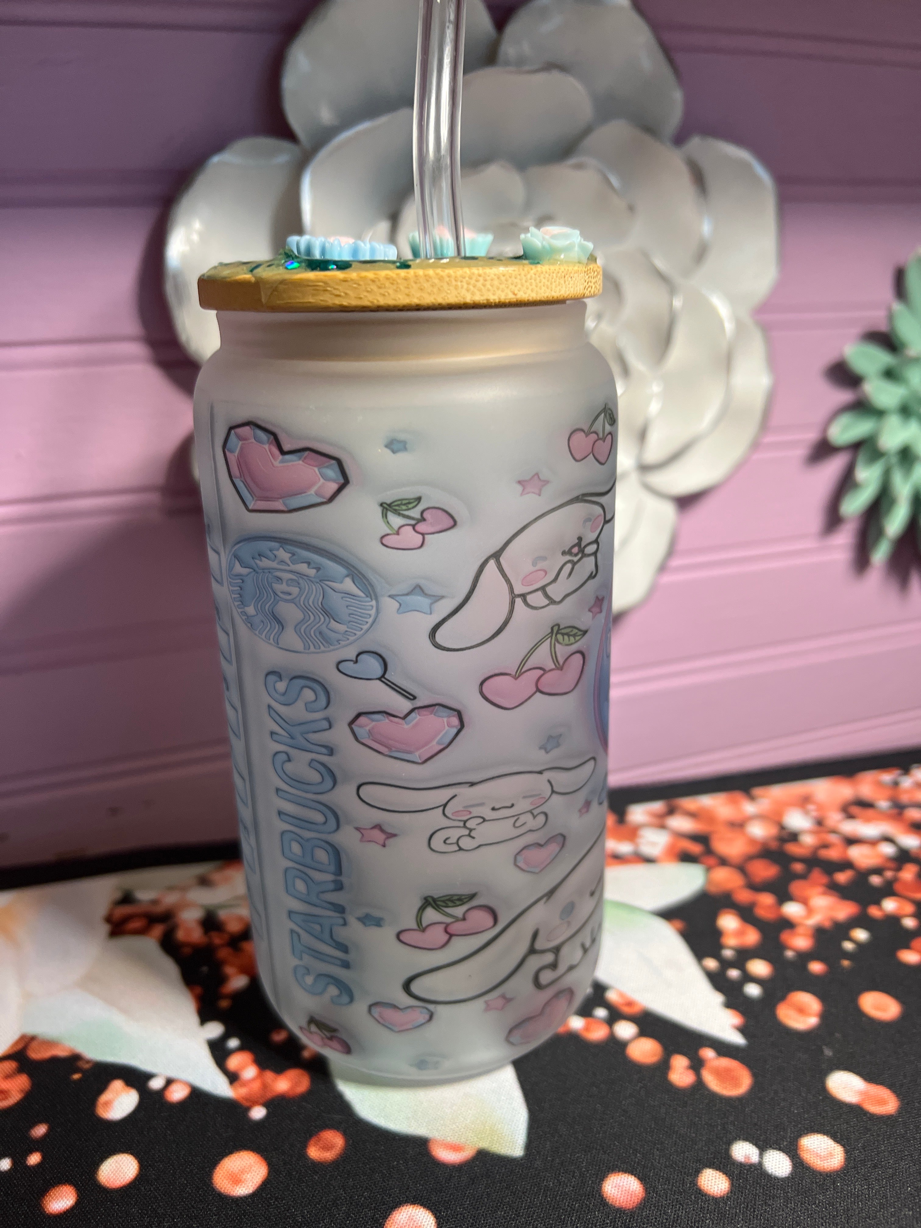 Frosted glass cup 16 oz