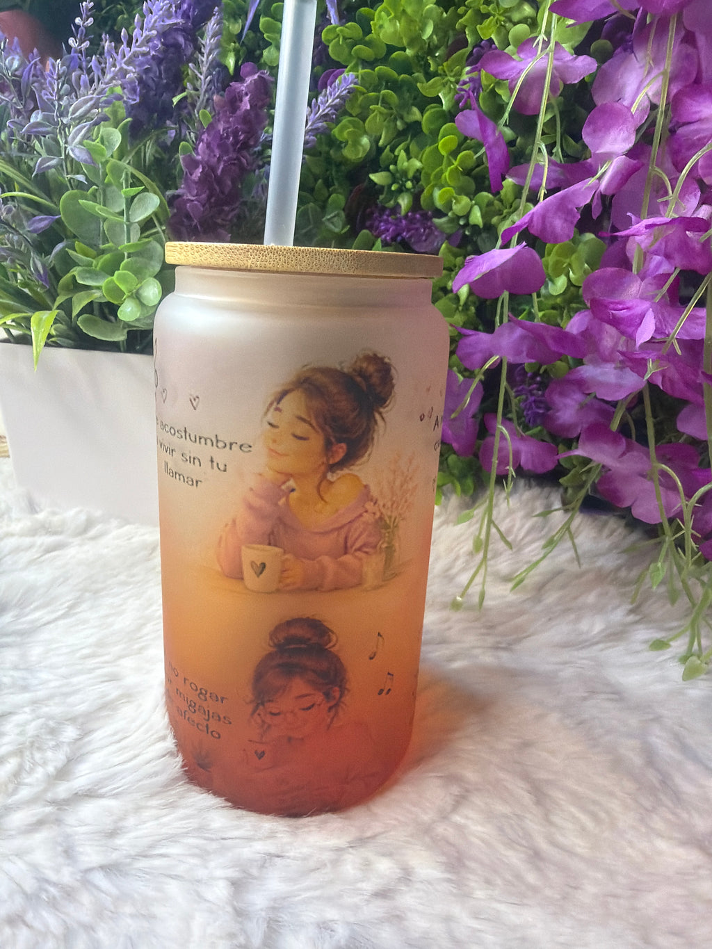 Ya te olvide frosted glass cup 16 oz
