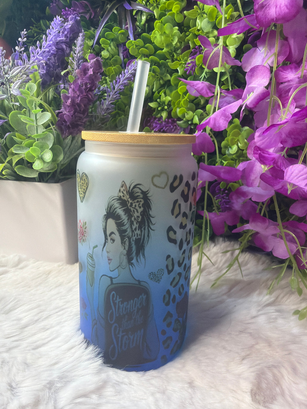 Te suelto frosted glass cup 16 oz