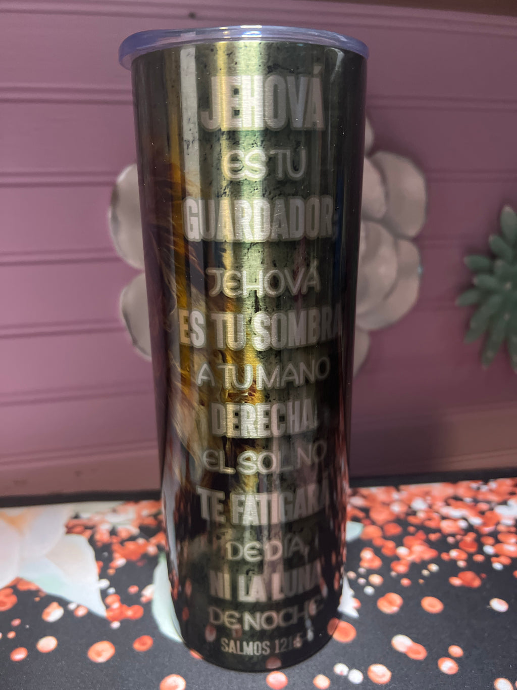 Jehova es tu guardador acero inoxidable tumbler 20oz