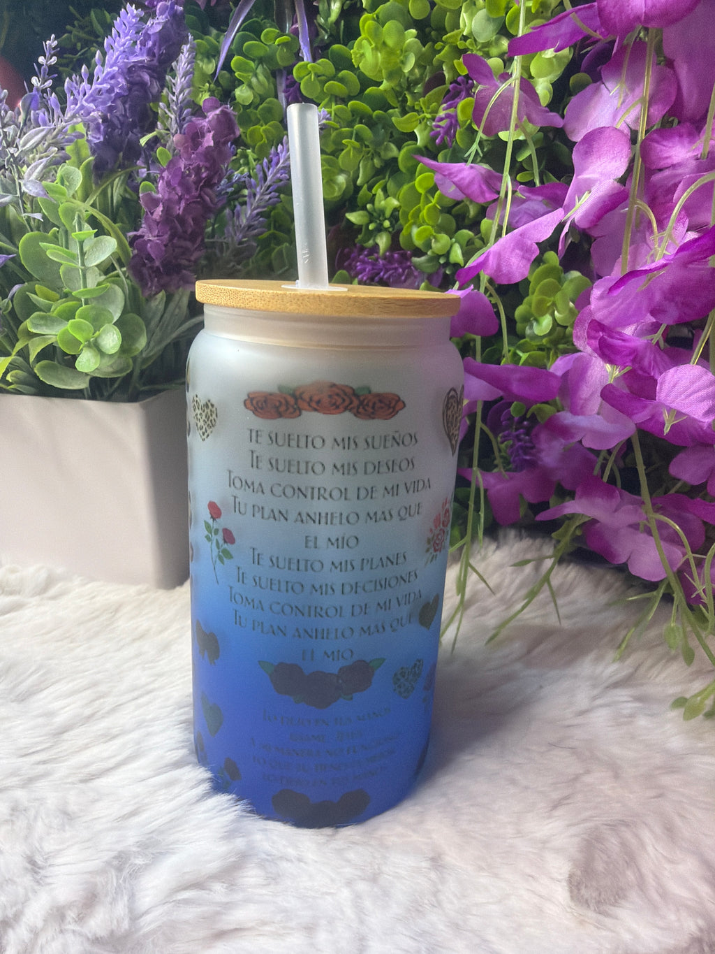 Te suelto frosted glass cup 16 oz