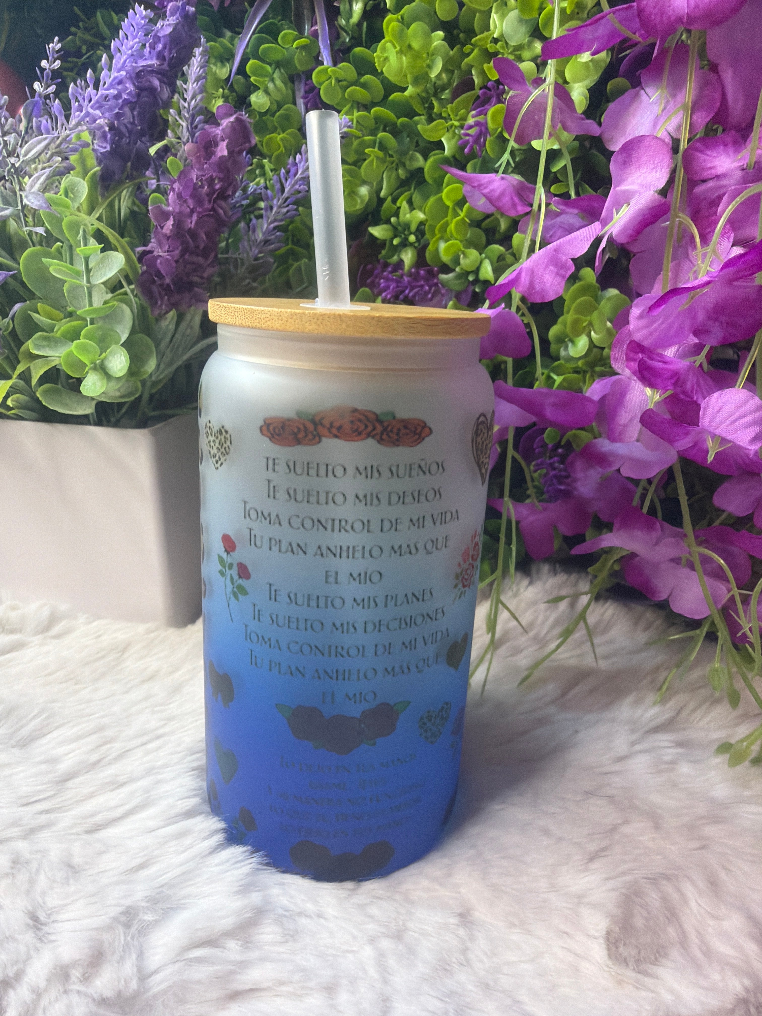 Te suelto frosted glass cup 16 oz