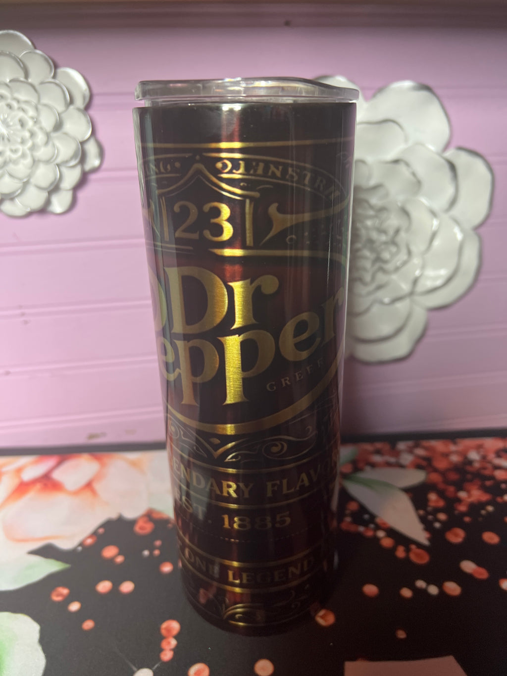 Stainless Dr Pepper tumbler 20 oz