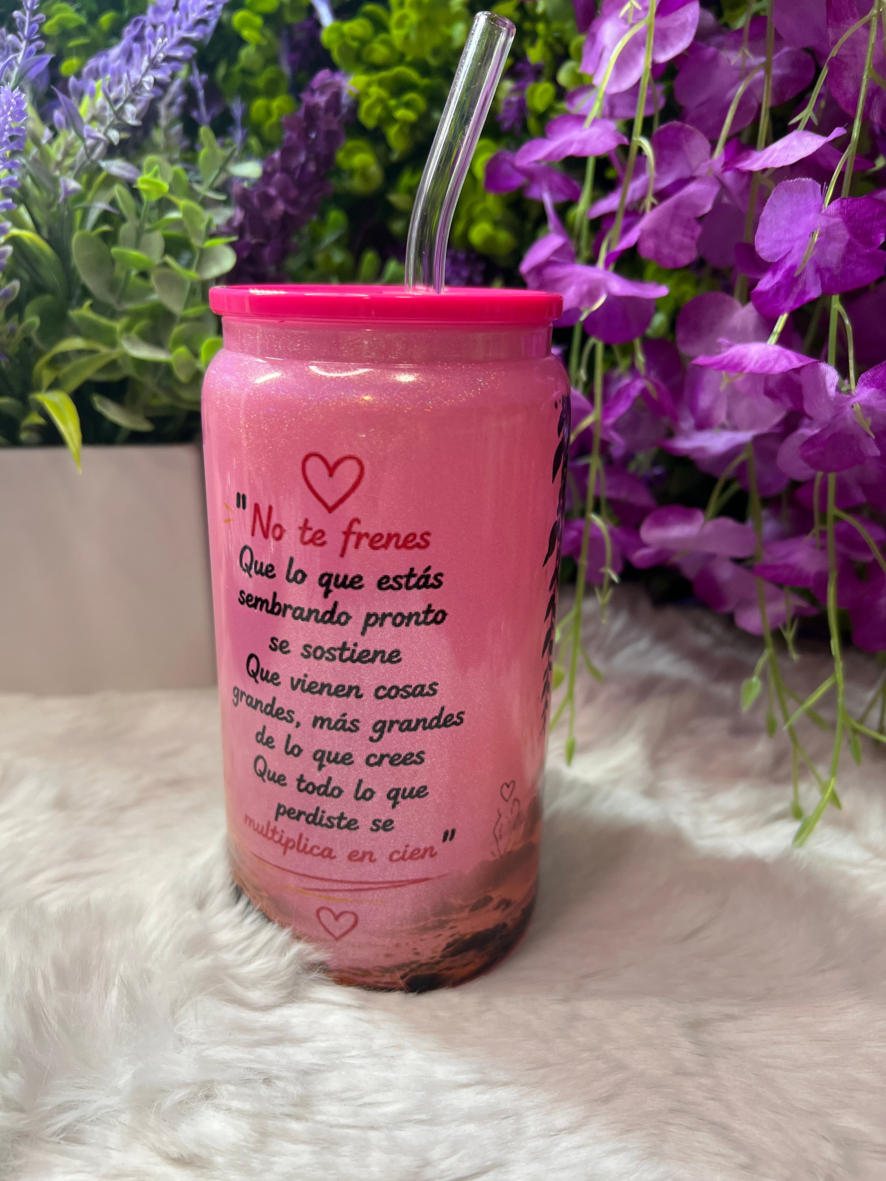 Ayer hablé con Dios glass cup 16 oz