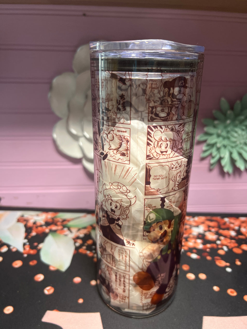 Mario & Luigi glass cup 20 oz