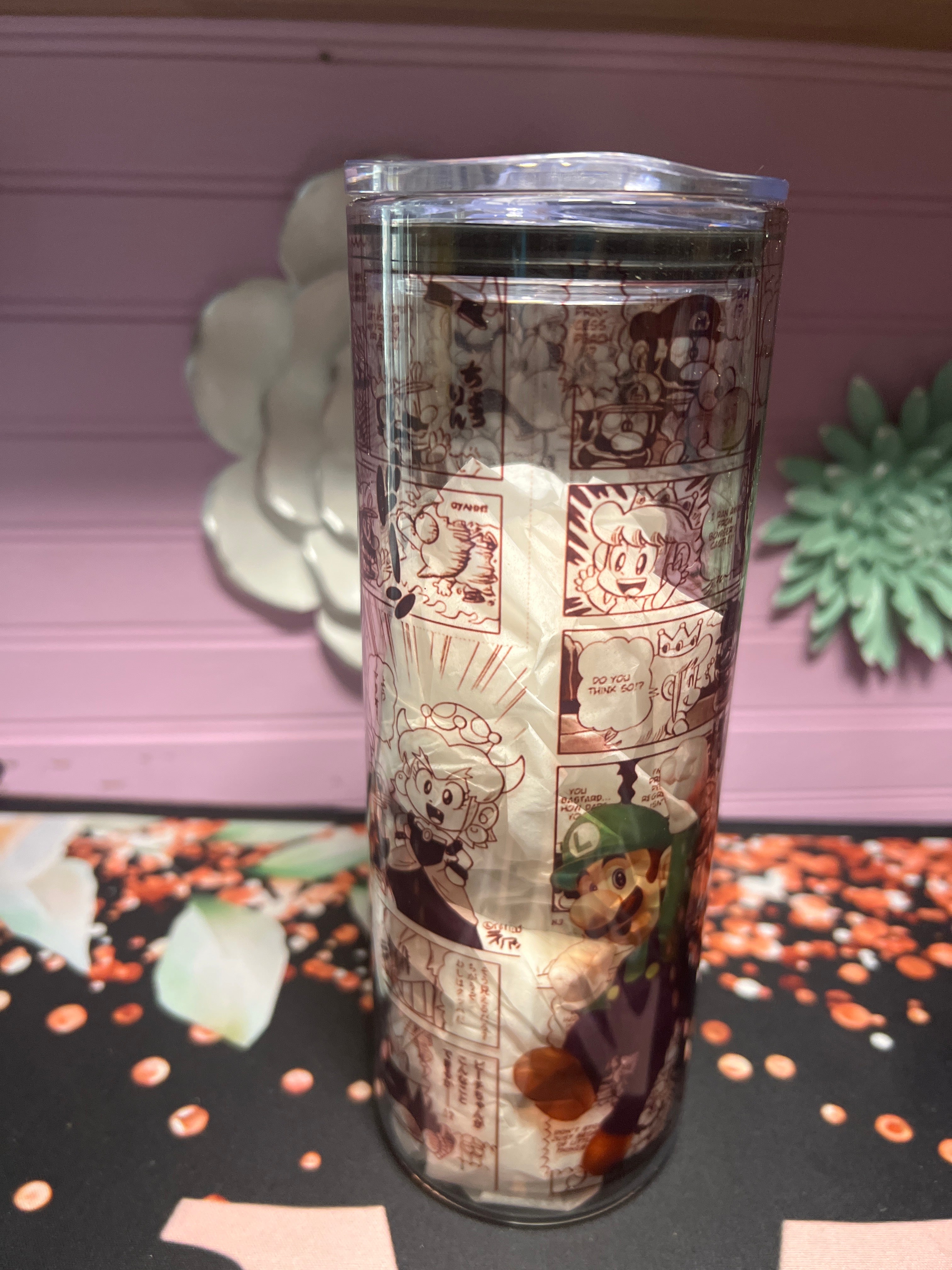 Mario & Luigi glass cup 20 oz