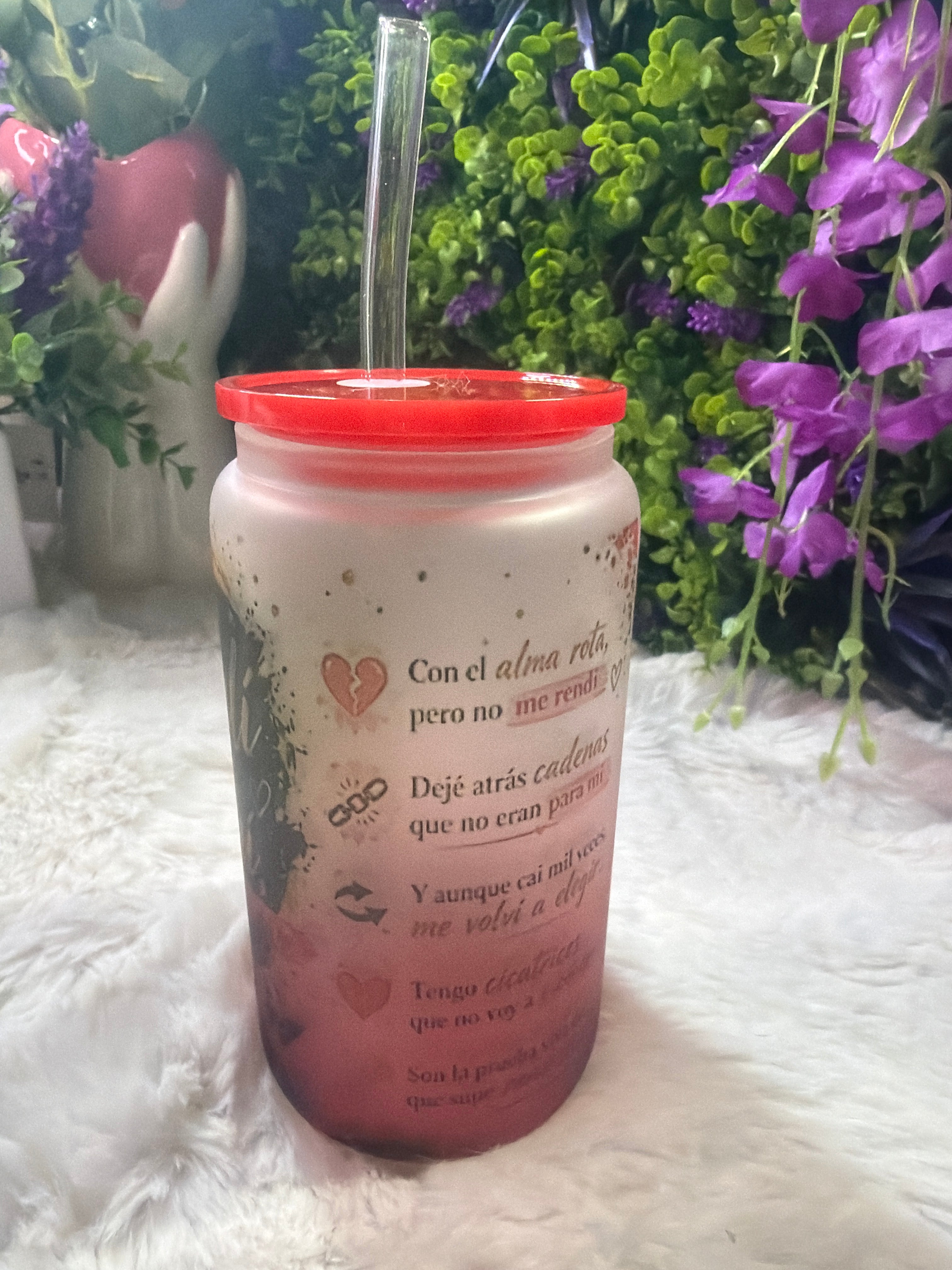 Salí de ahí Frosted glass cup 16 oz