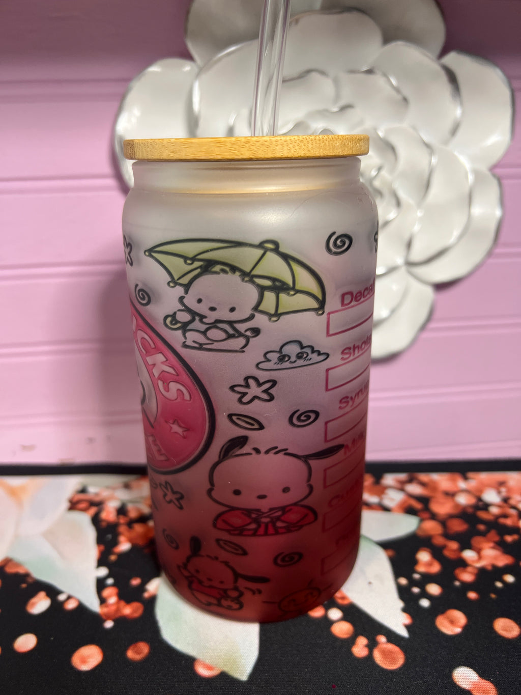 Frosted glass cup 16 oz