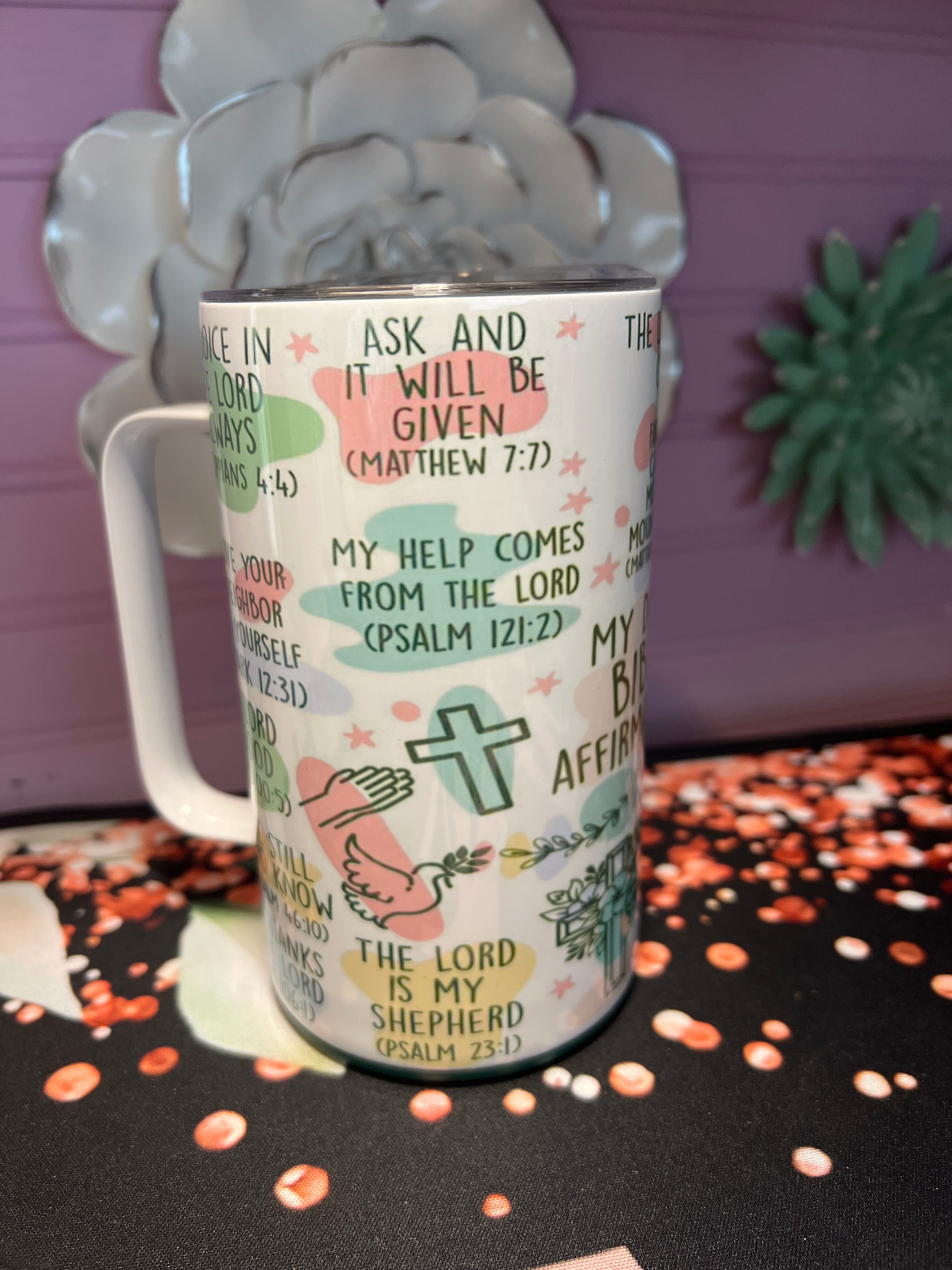 My Daily Bible affirmation taza 14 oz