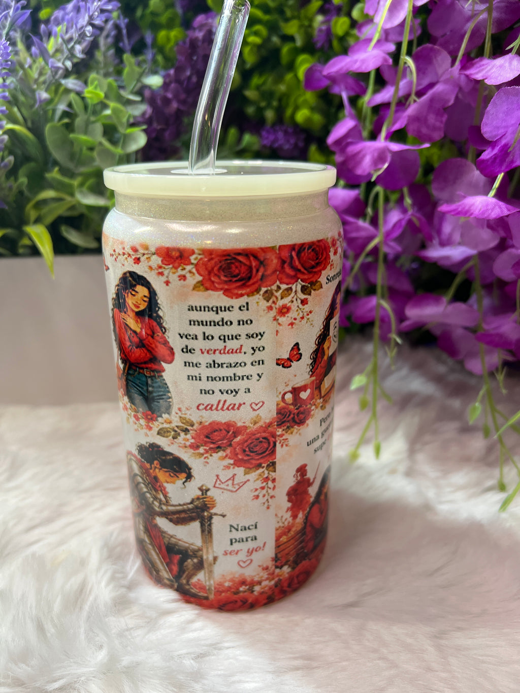 Nací para ser yo glass cup 16 oz