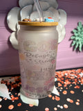 Frosted glass cup 16 oz