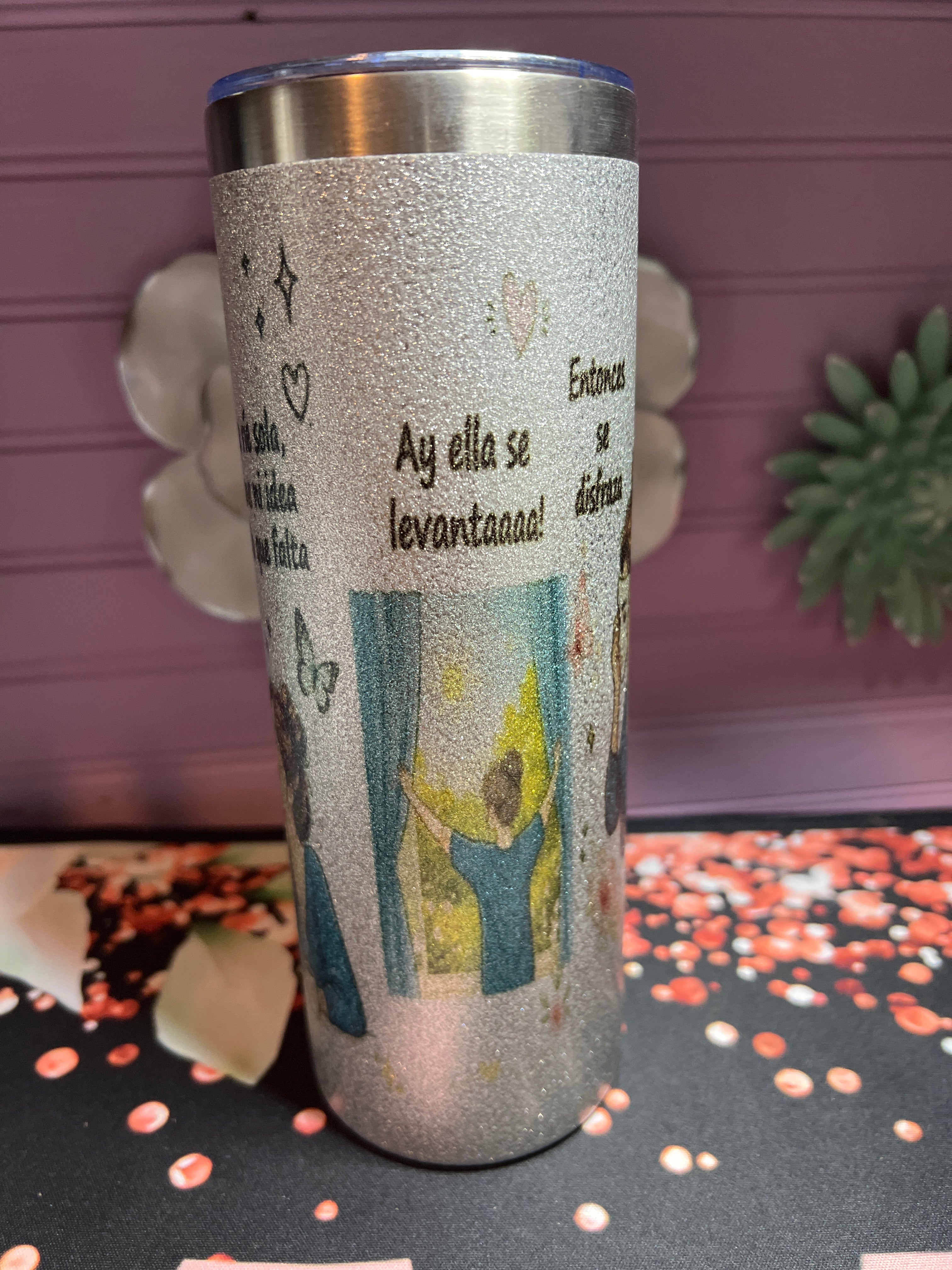 Silver glitter 20 oz tumbler