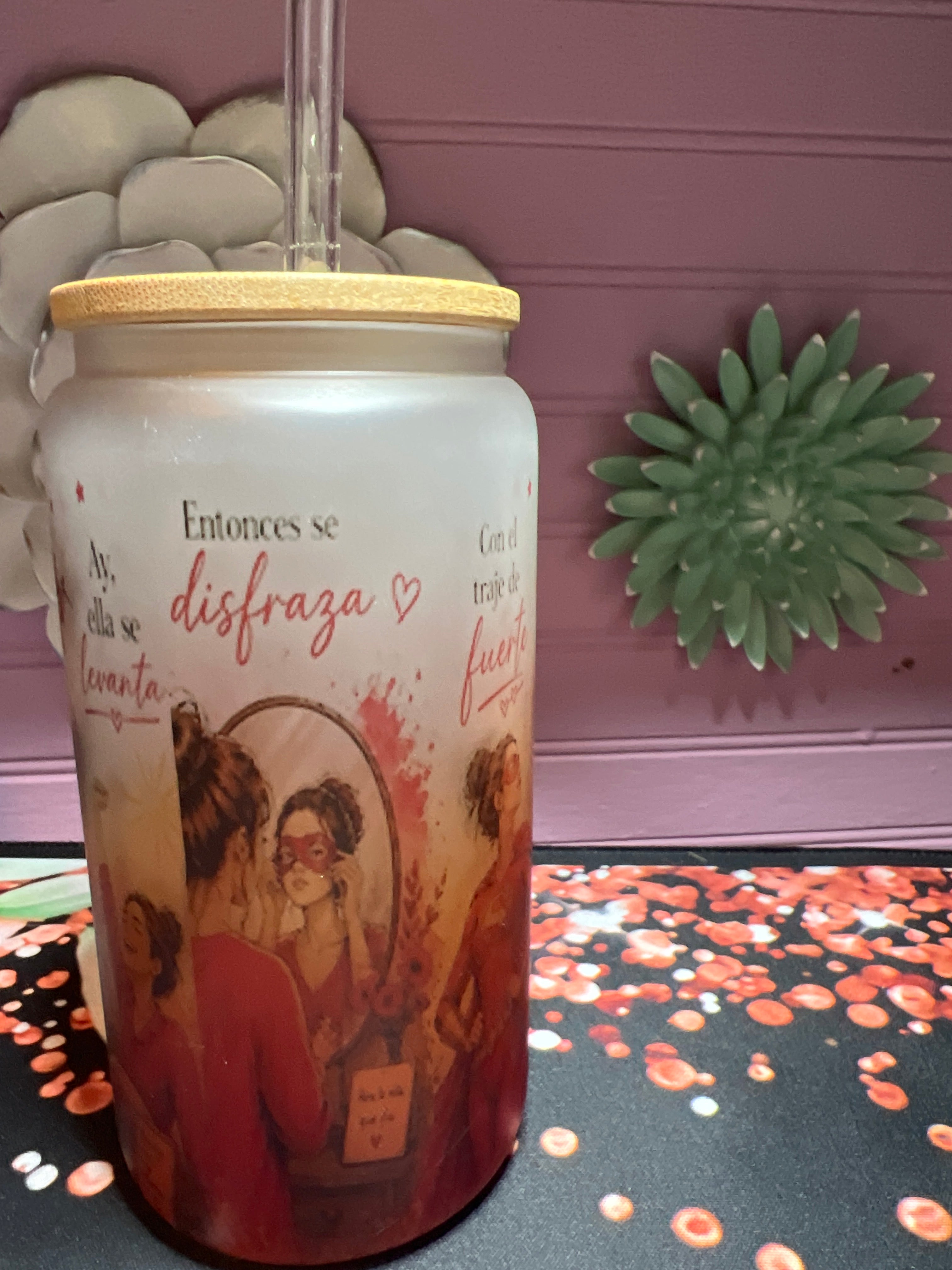 Frosted glass cup 16 oz