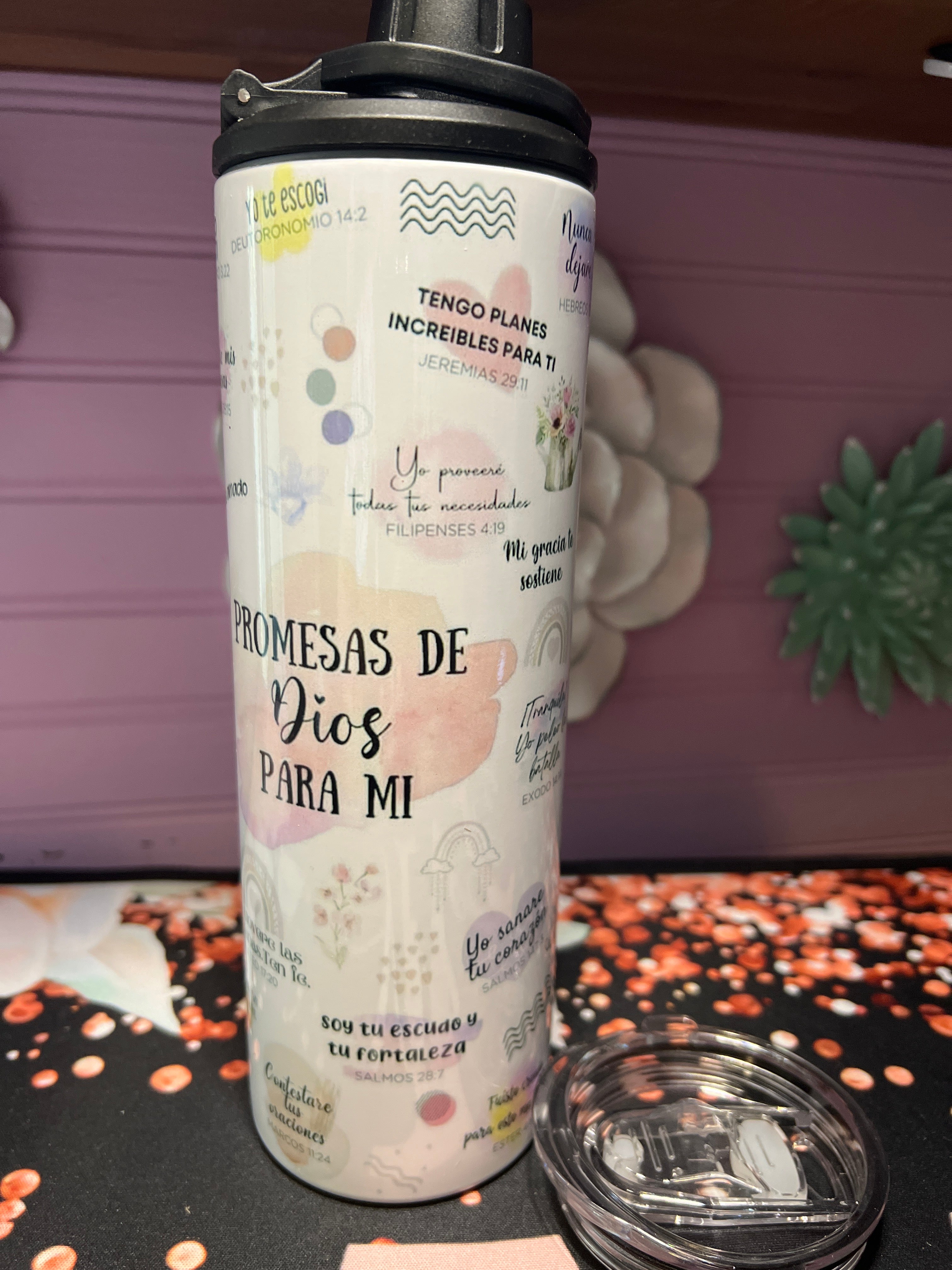 Promesas de Dios para mi tumbler 20 oz 2 in 1
