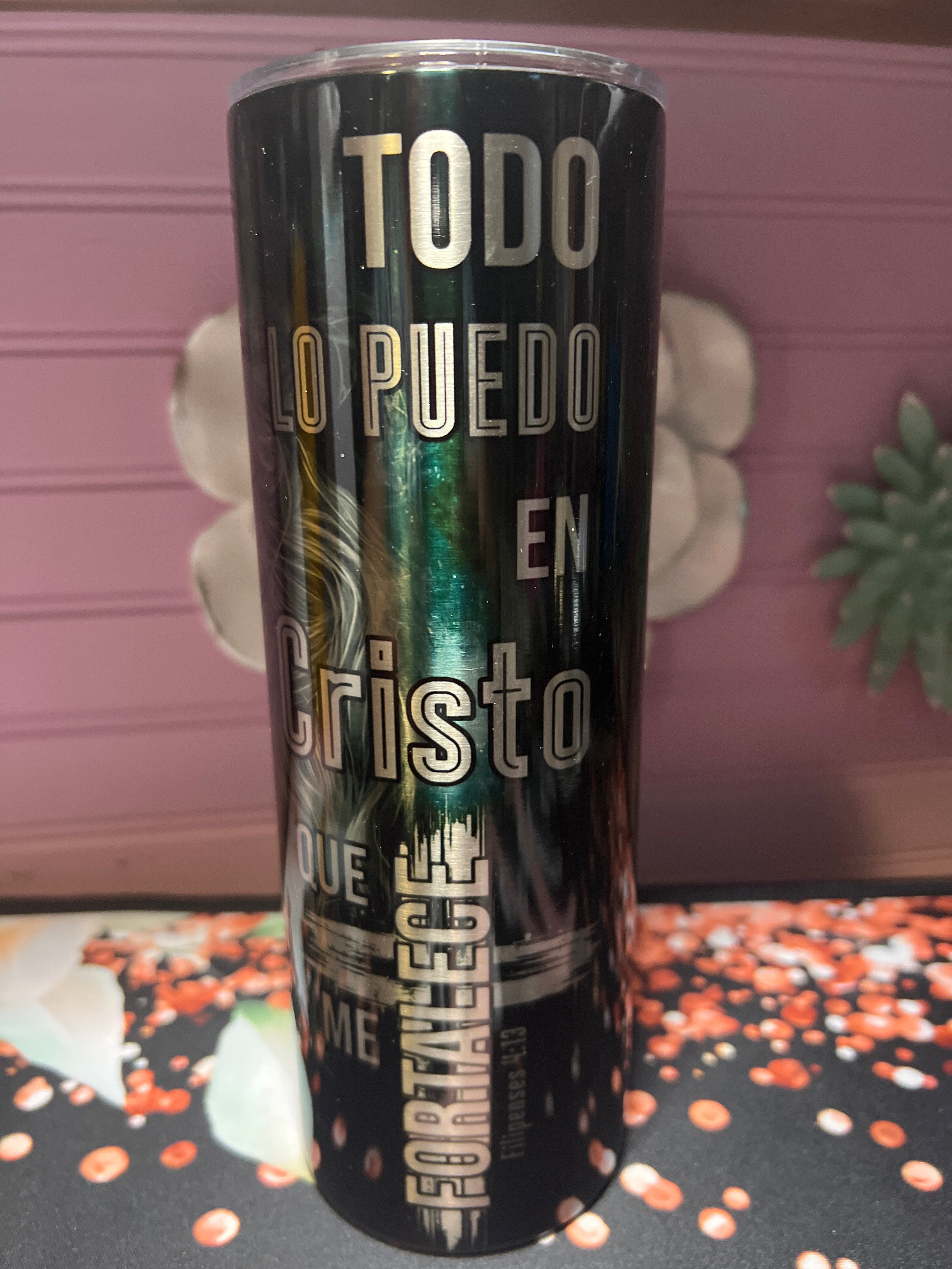 Hombre de Fe acero inoxidable tumbler 20 oz