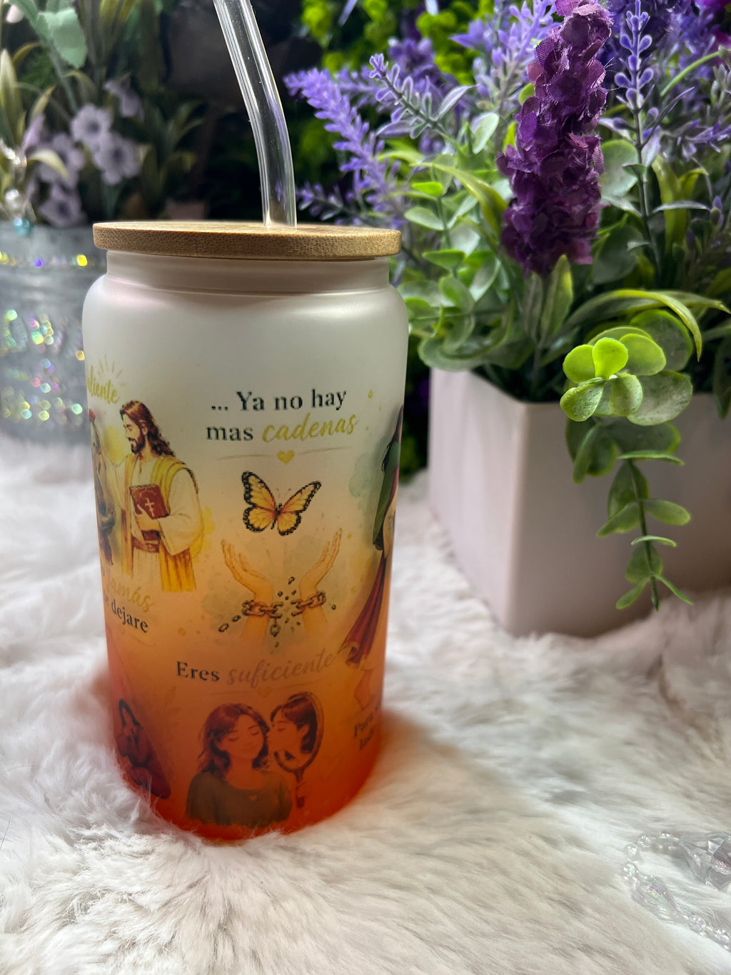 Se Fuerte frosted glass cup 16 oz