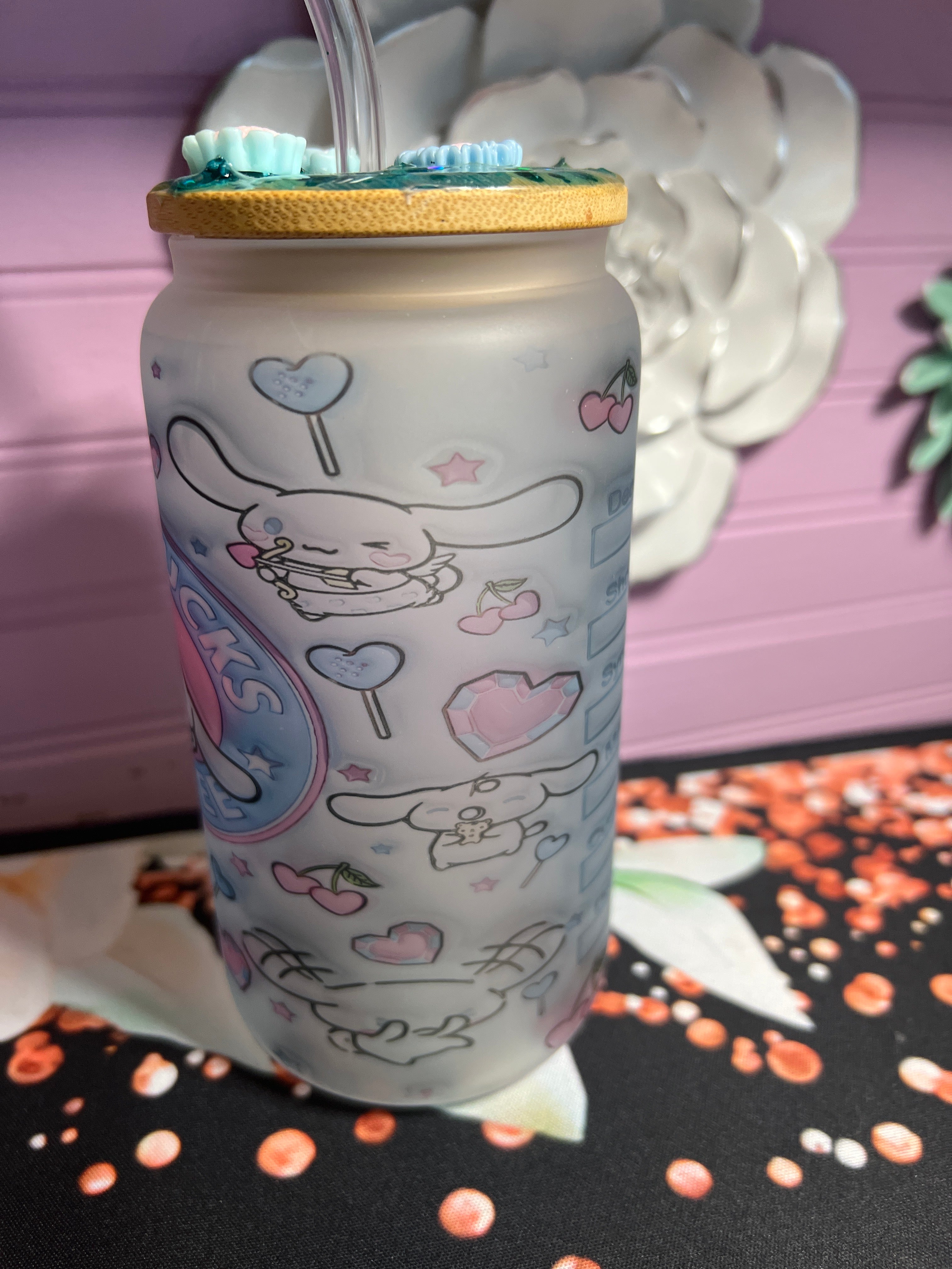 Frosted glass cup 16 oz