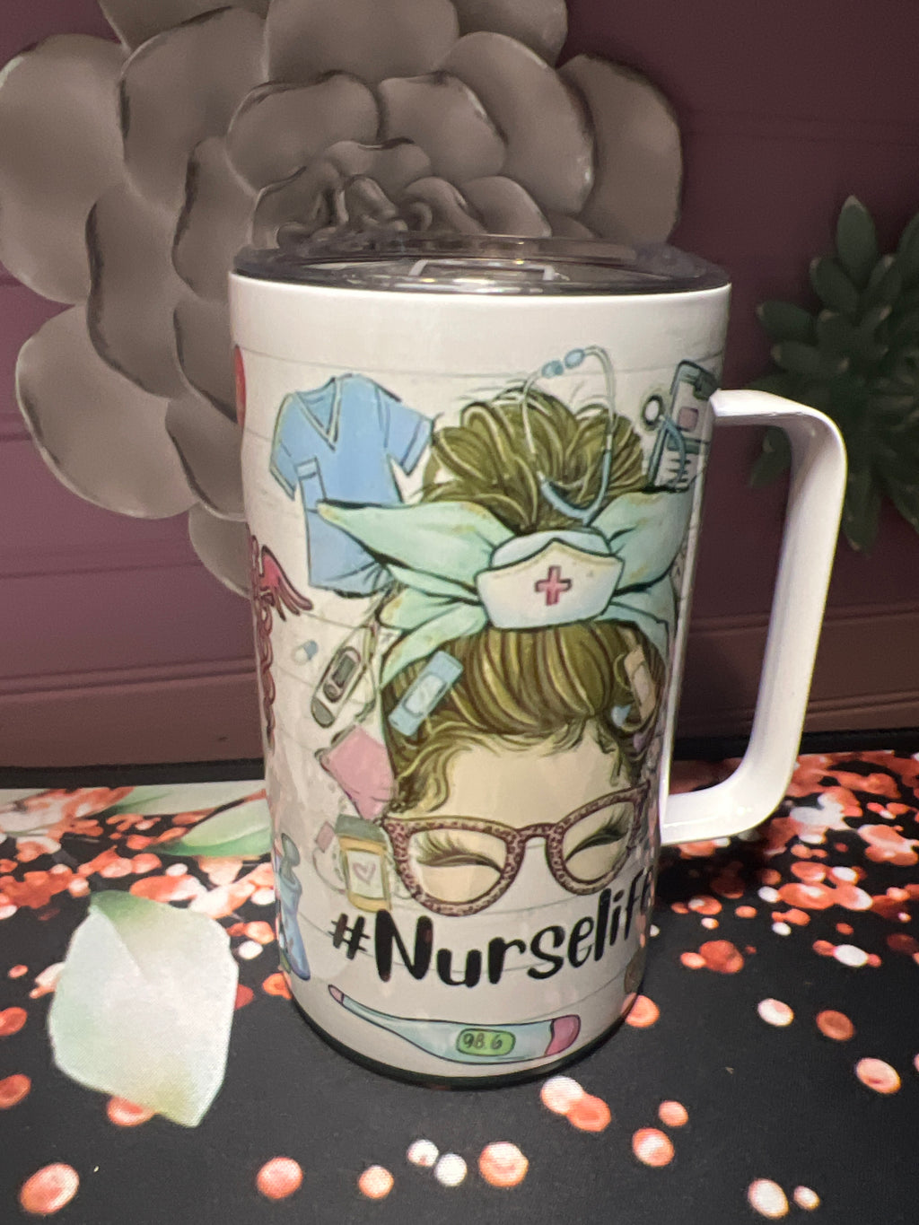 Nurse Selfie taza 14oz