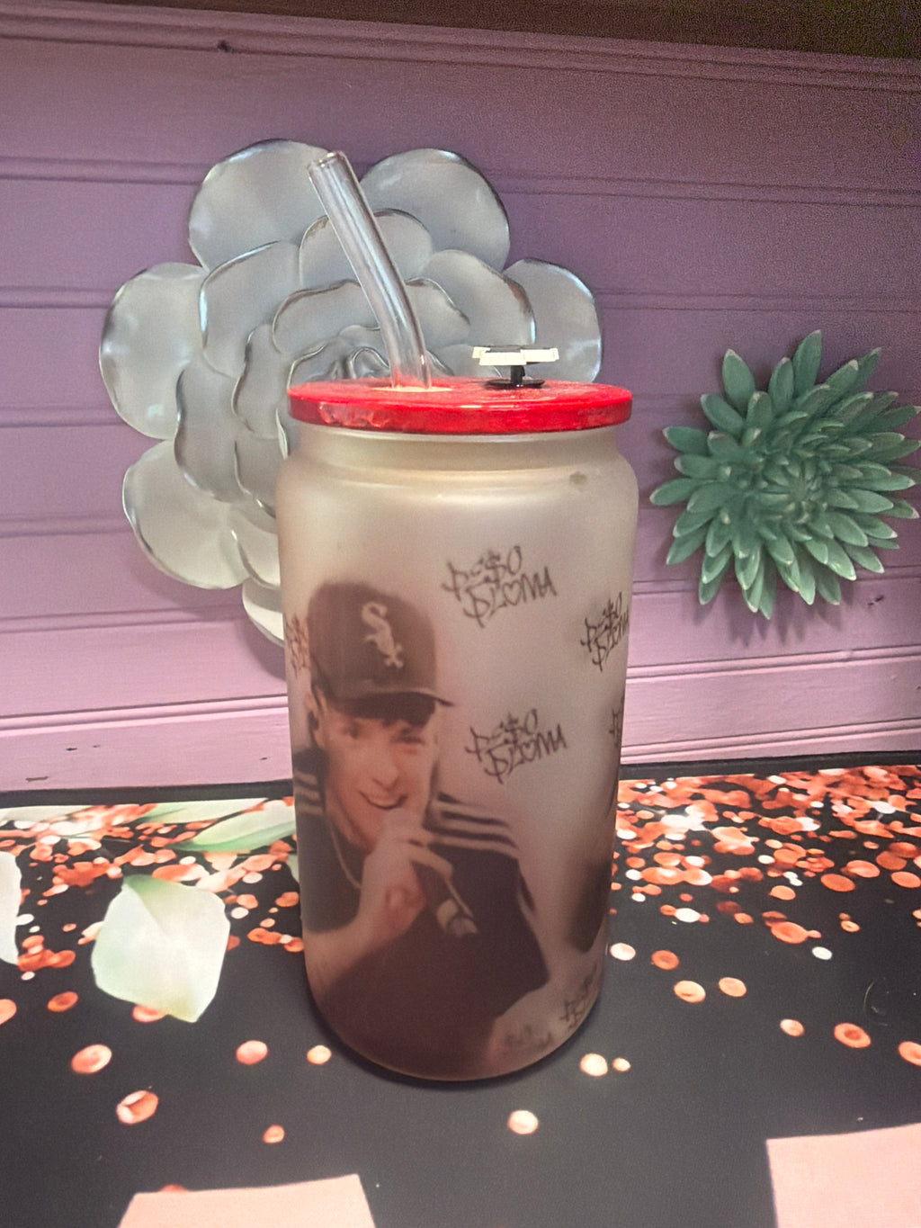 Peso pluma frosted glass cup 16 oz