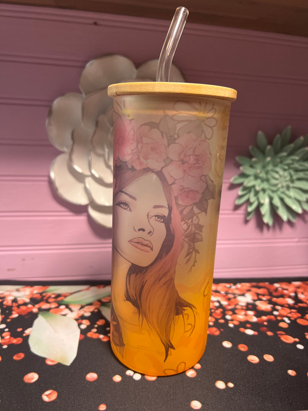 Lo único imposible es aquello que no intentas frosted glass cup 18 oz