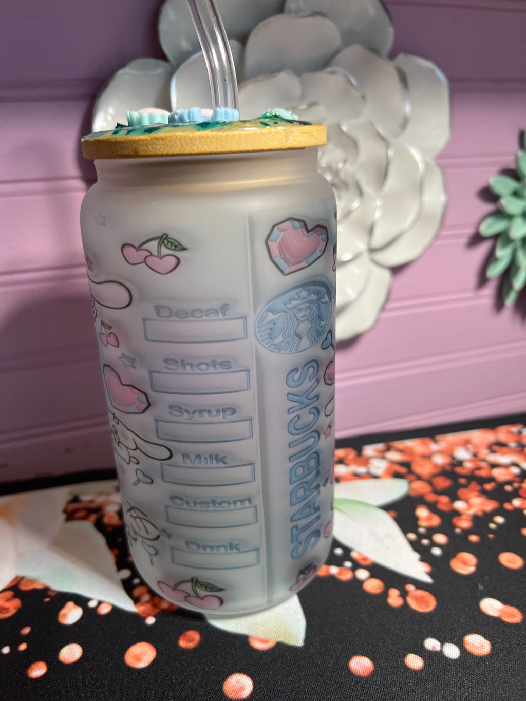 Frosted glass cup 16 oz