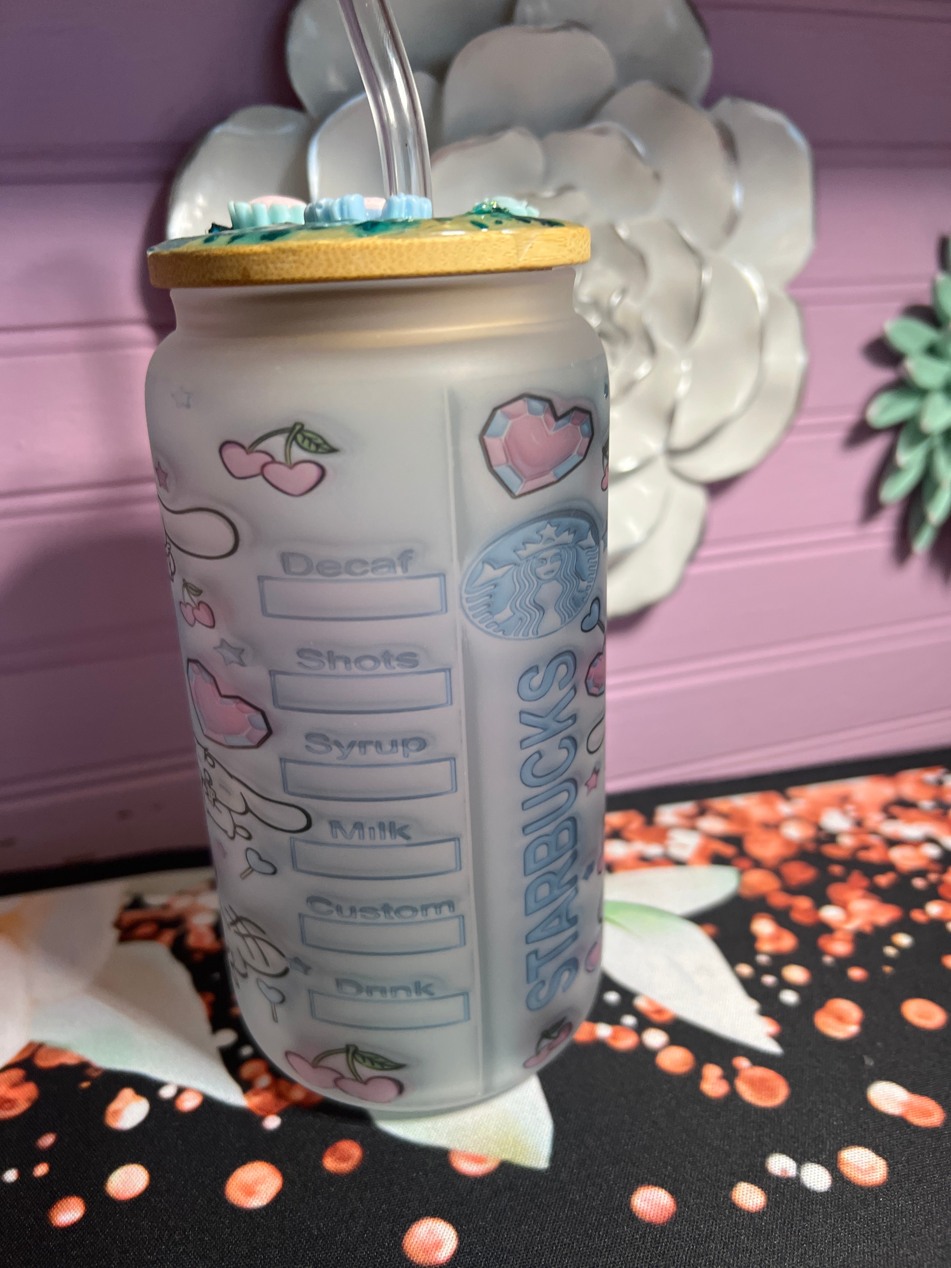 Frosted glass cup 16 oz