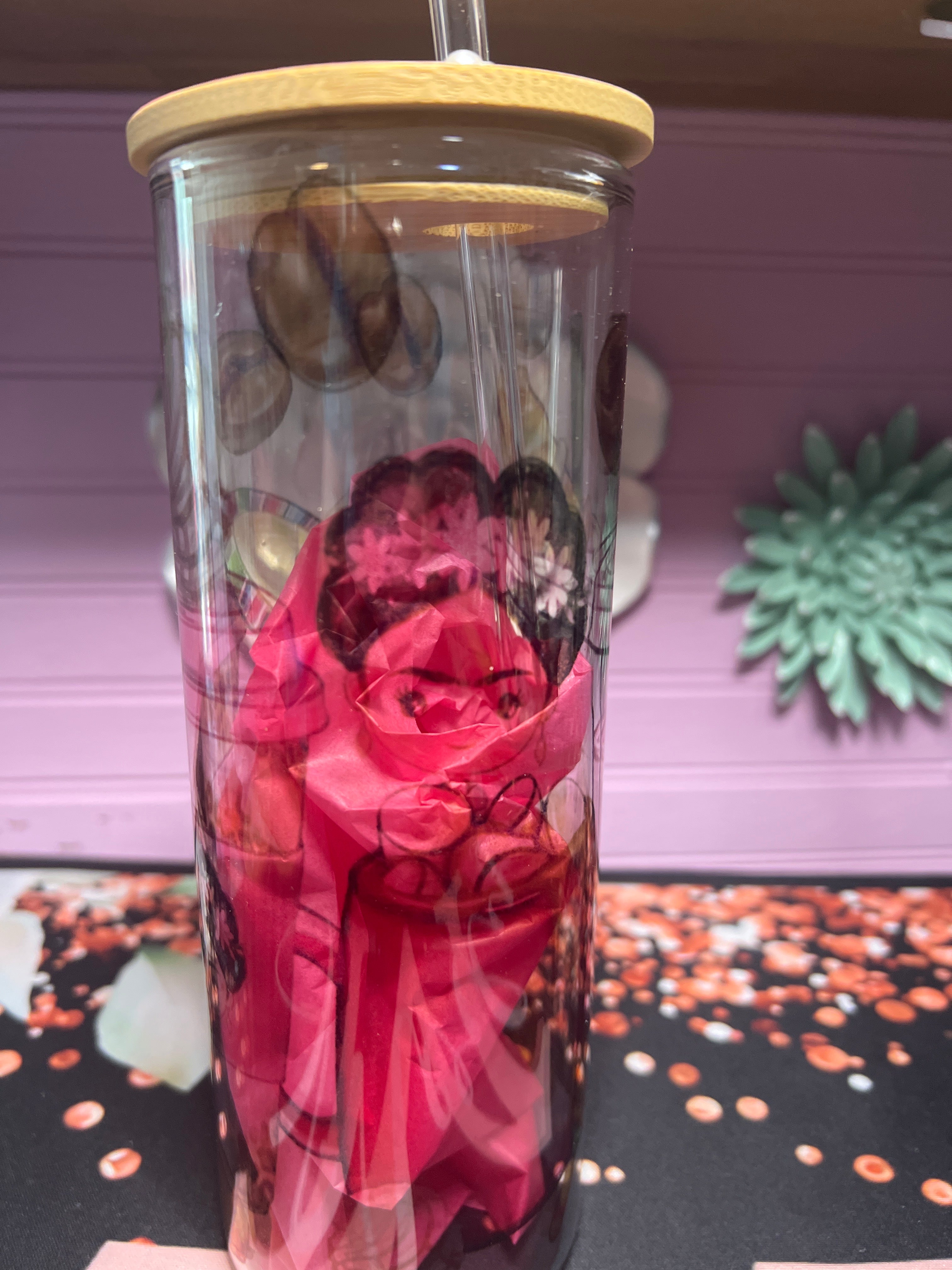 Frida Kahlo glass cup 20 oz