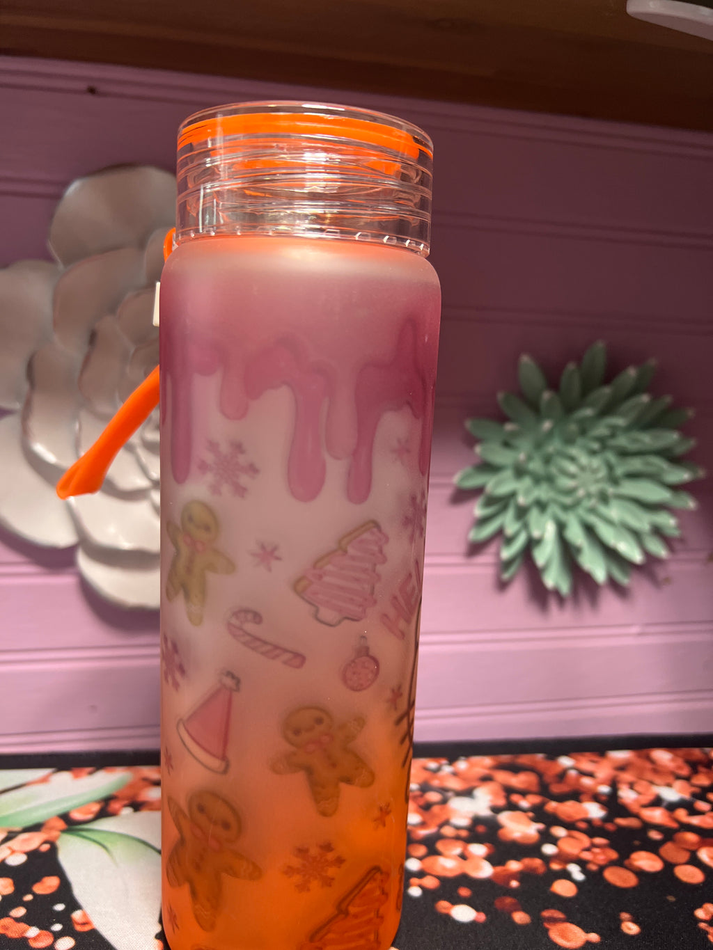 Hello Kitty frosted glass cup 17 oz