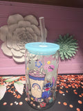 Stitches stickers UV-DTF glass cup 16 oz