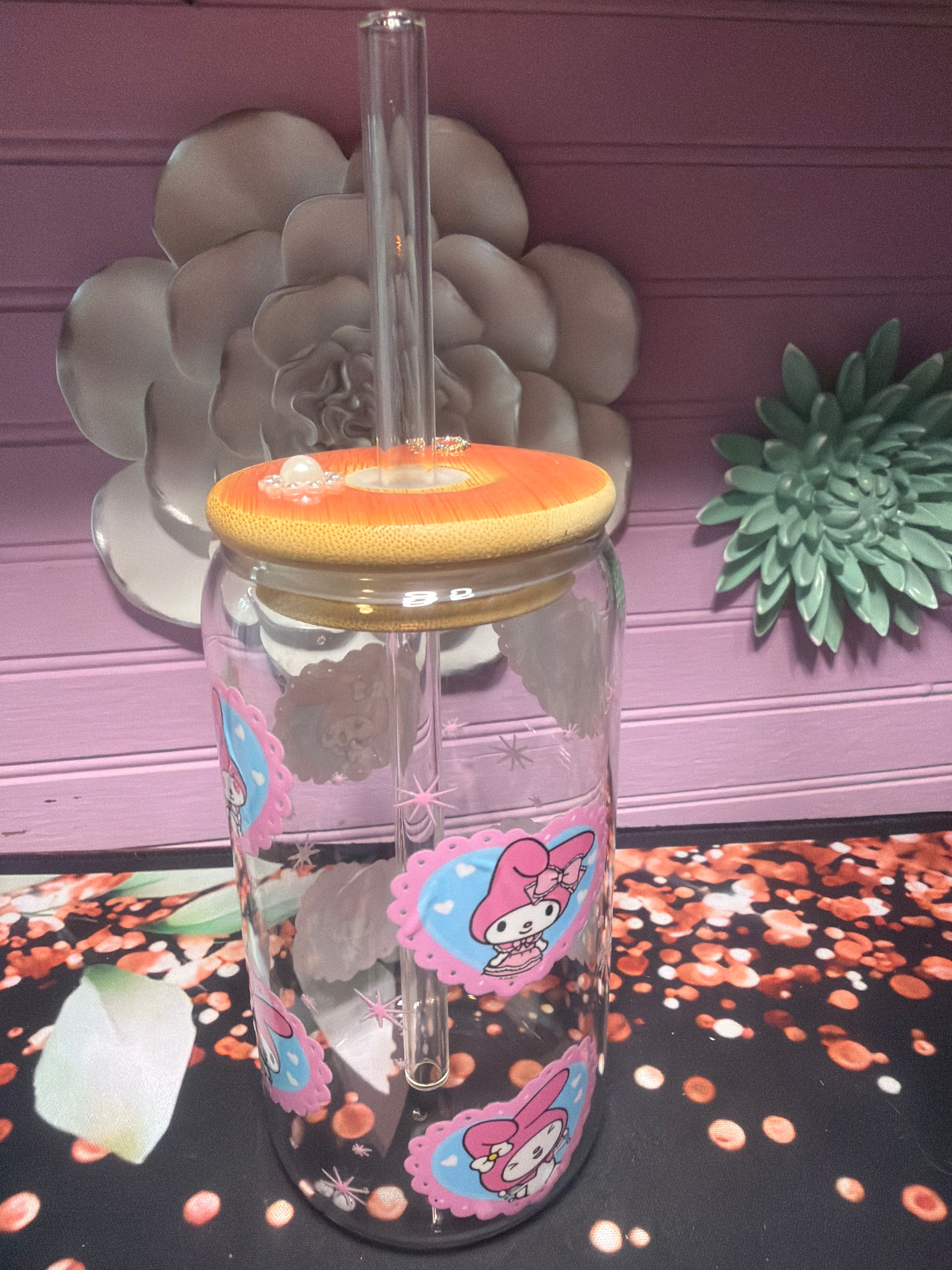 My Melody glass cup 16 oz stickers UV-DTF