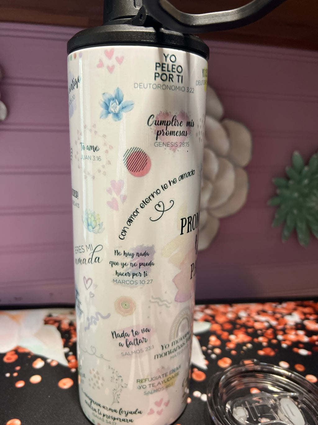 Promesas de Dios para mi tumbler 20 oz 2 in 1