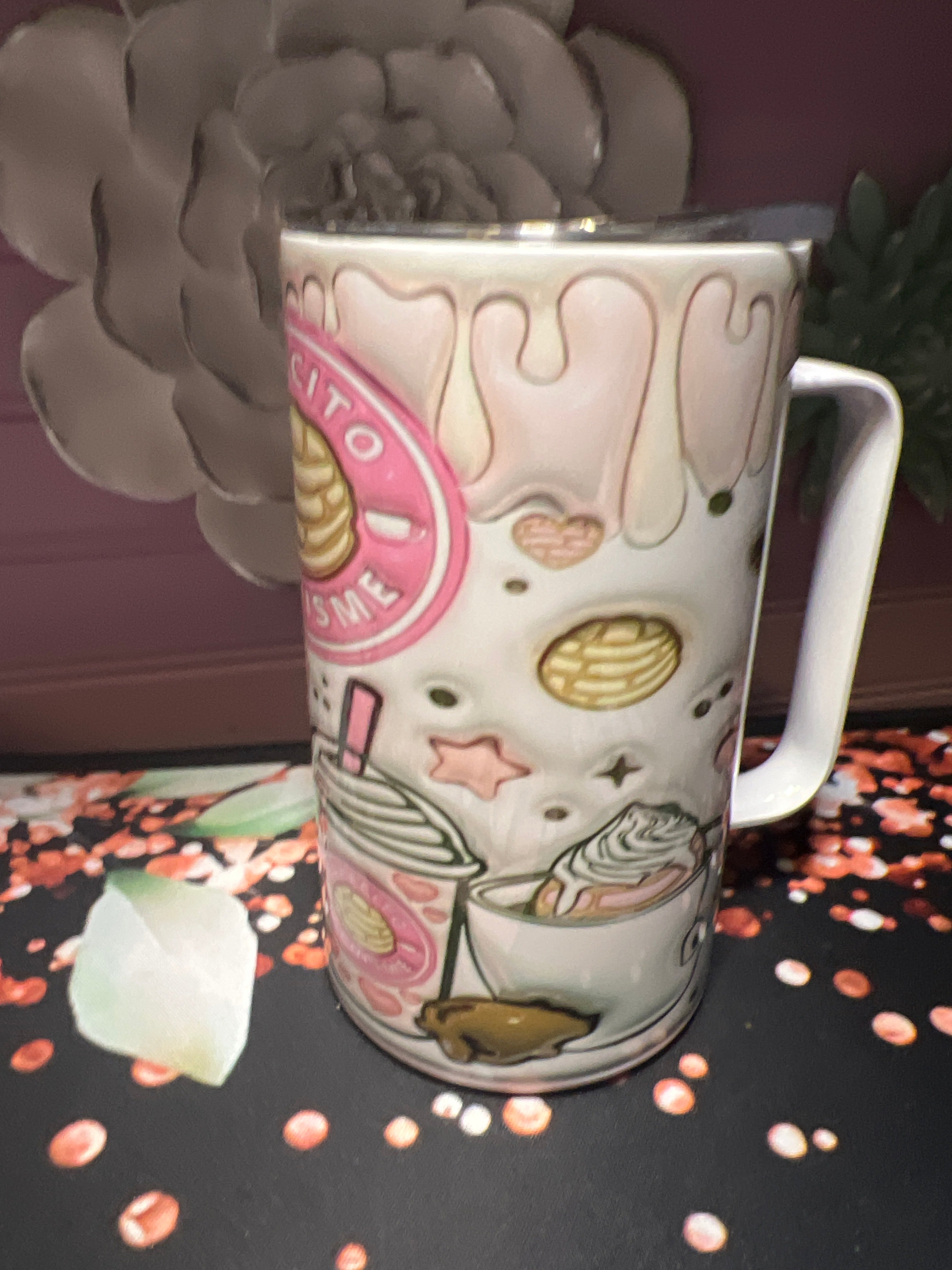 Cafecito y chisme taza 14 oz