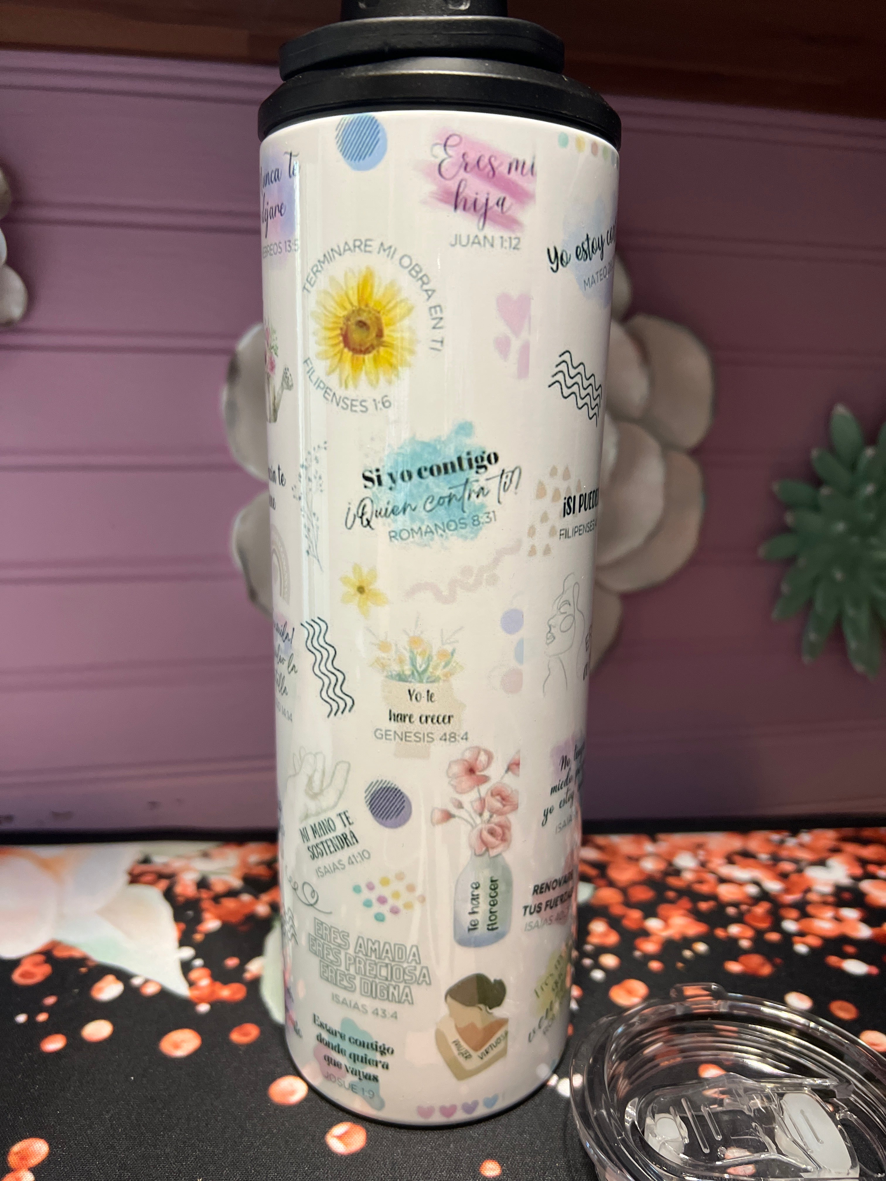 Promesas de Dios para mi tumbler 20 oz 2 in 1
