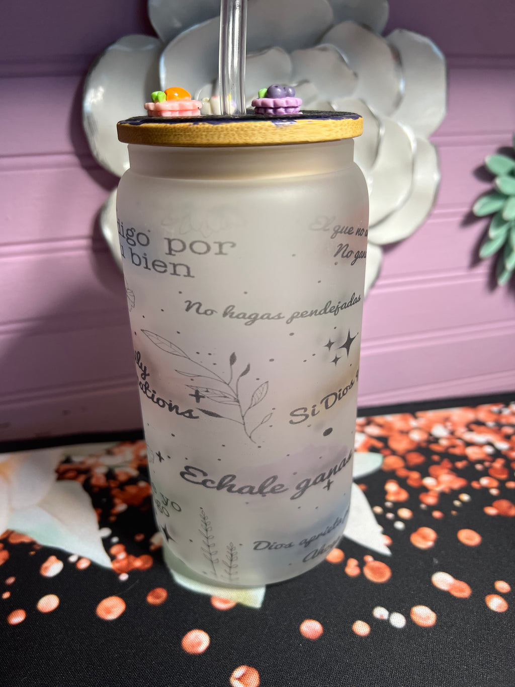 Frosted glass cup 16 oz