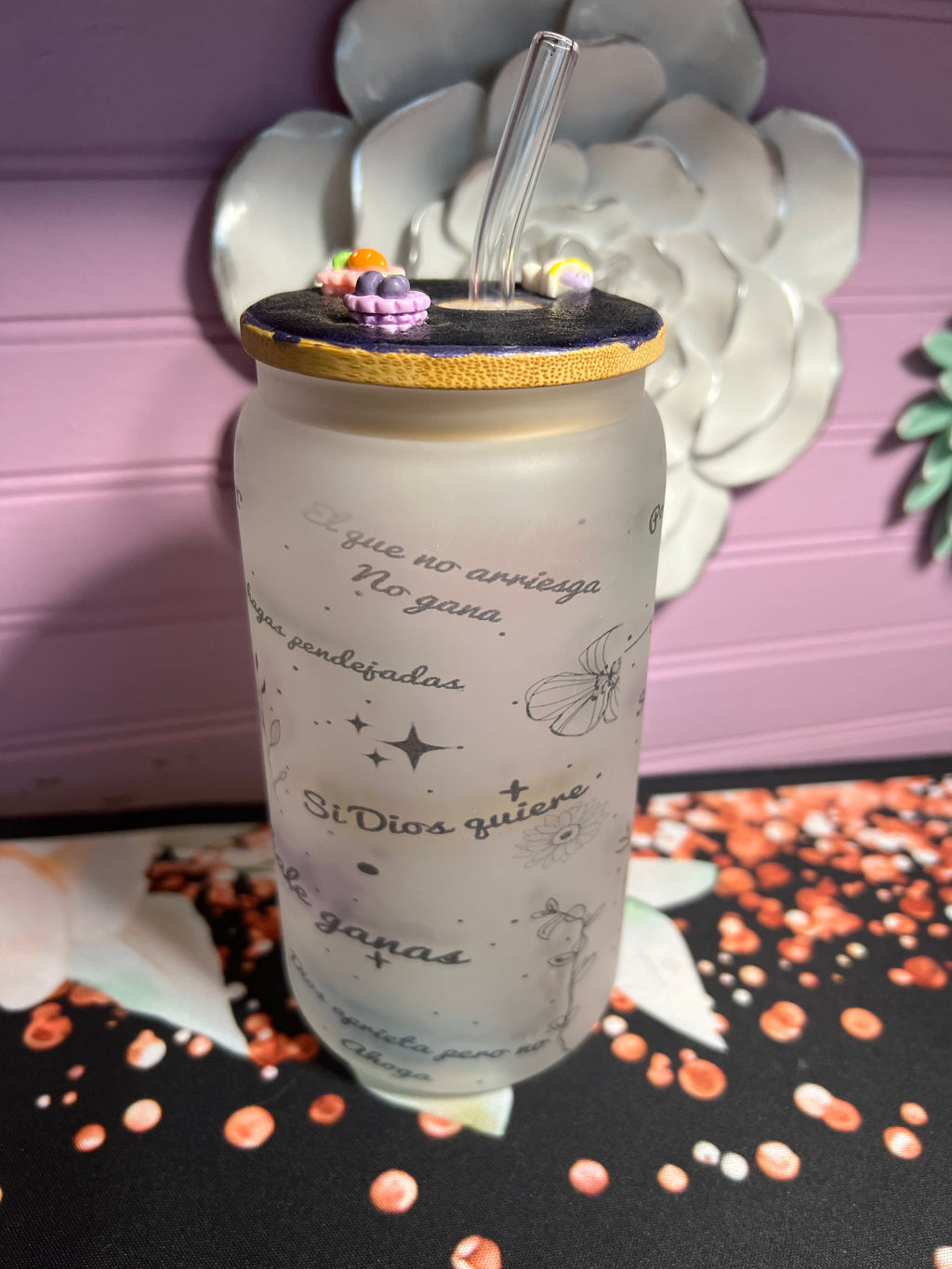 Frosted glass cup 16 oz
