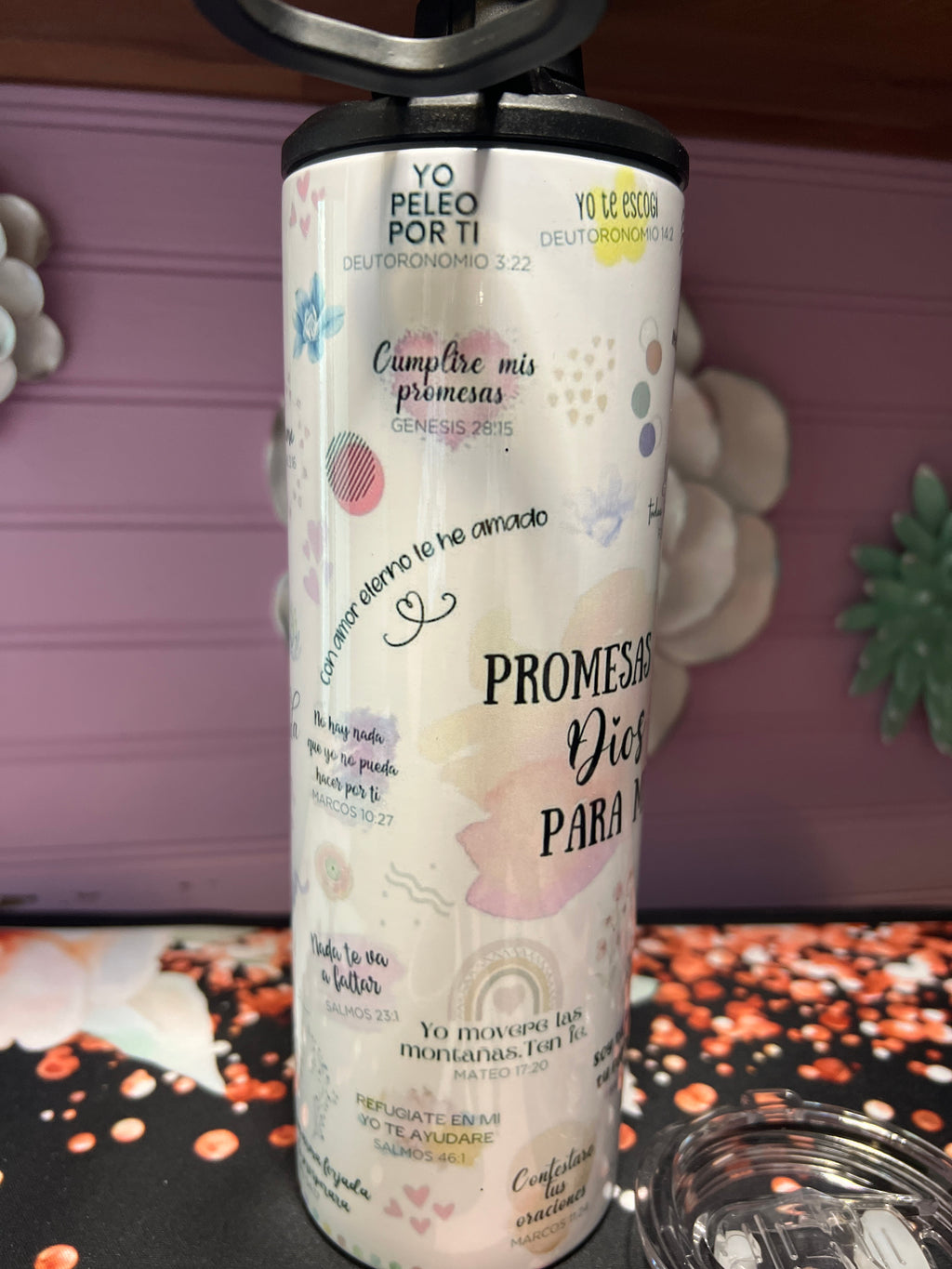 Promesas de Dios para mi tumbler 20 oz 2 in 1