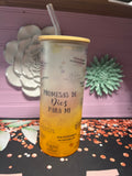 Promesa De Dios Para Mi frosted glass cup 18 oz