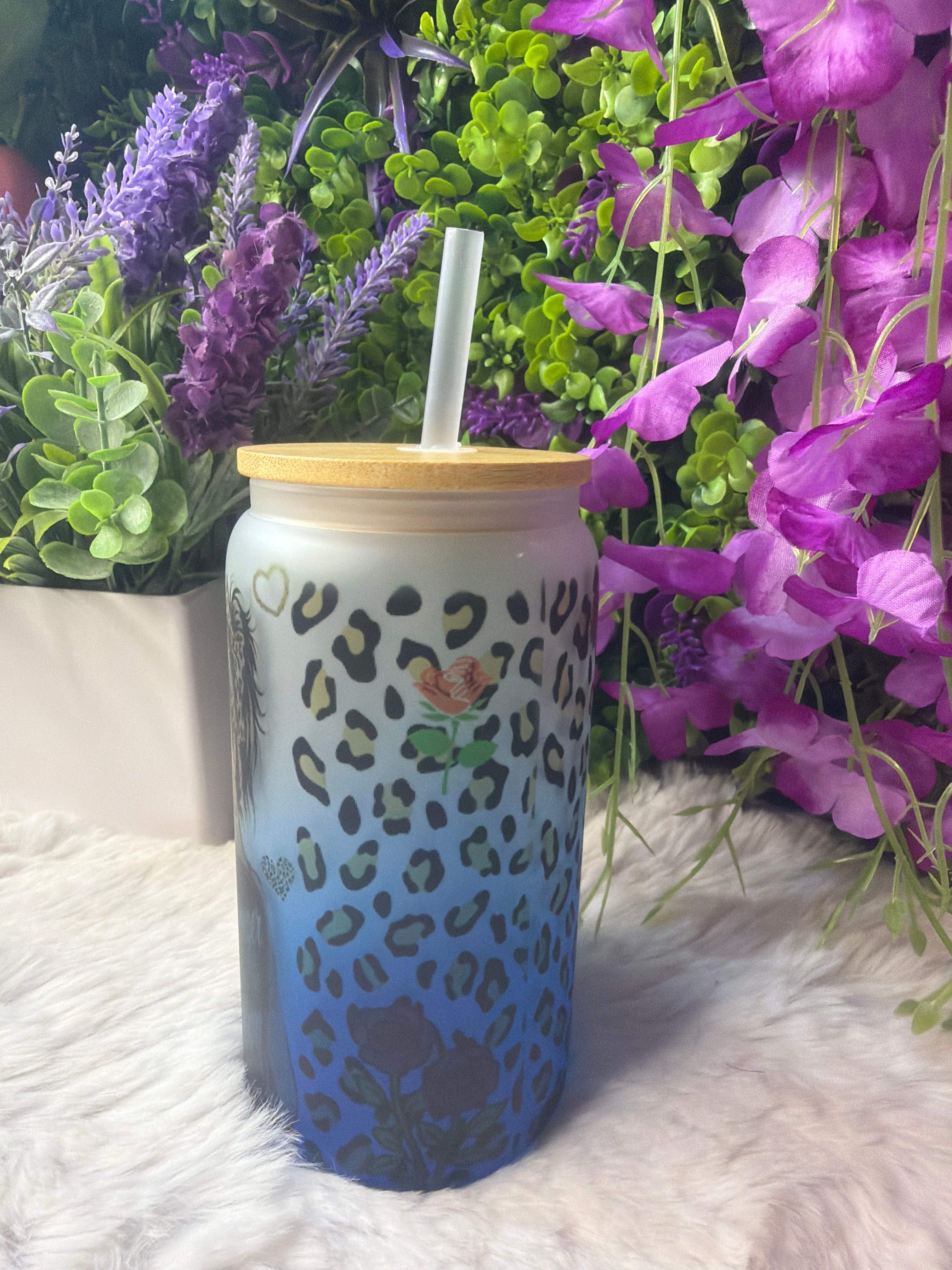 Te suelto frosted glass cup 16 oz