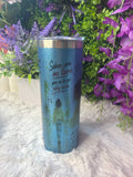 Salí de ahí tumbler azul con destellos de glitter 20 oz