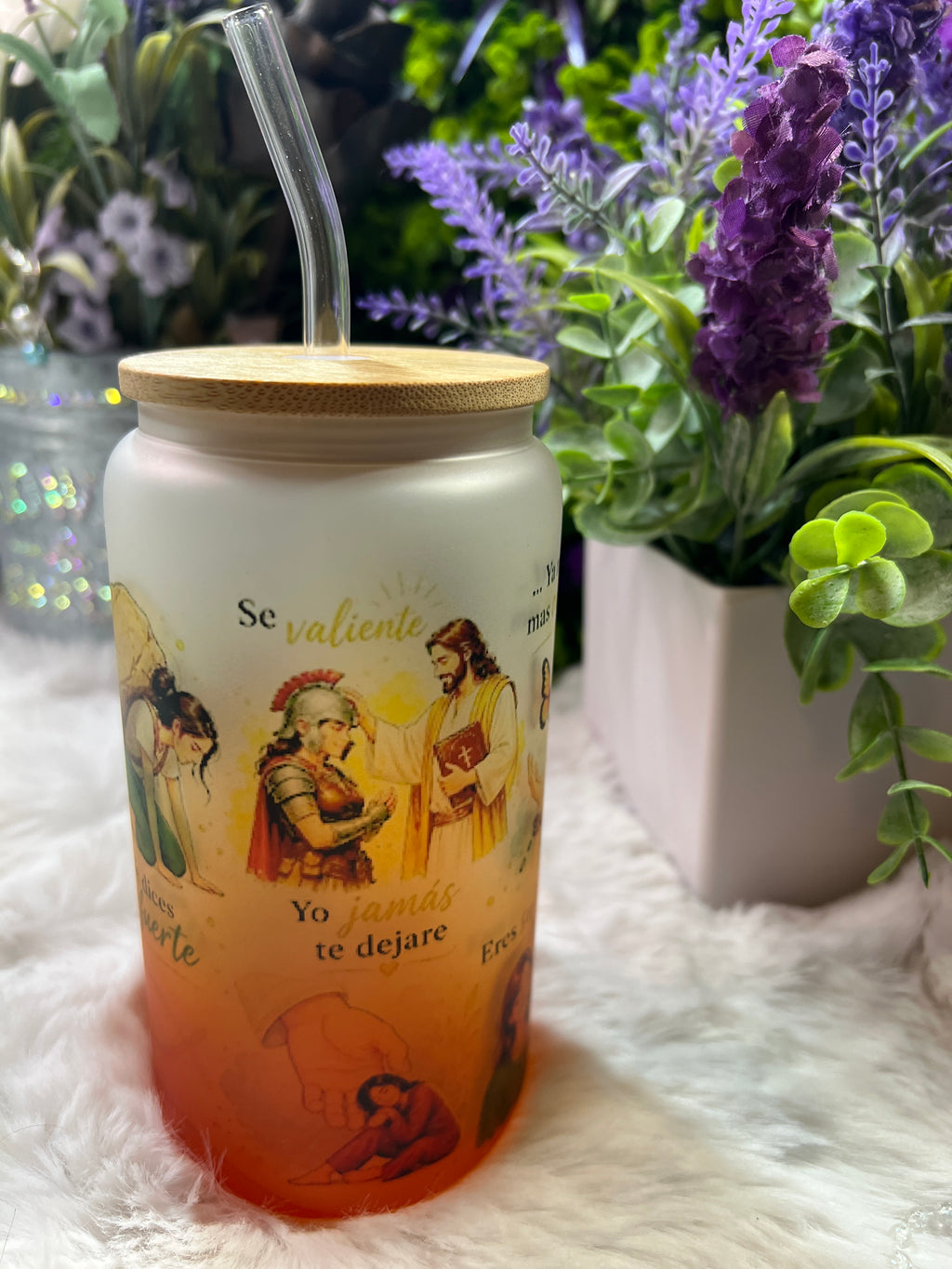Se Fuerte frosted glass cup 16 oz