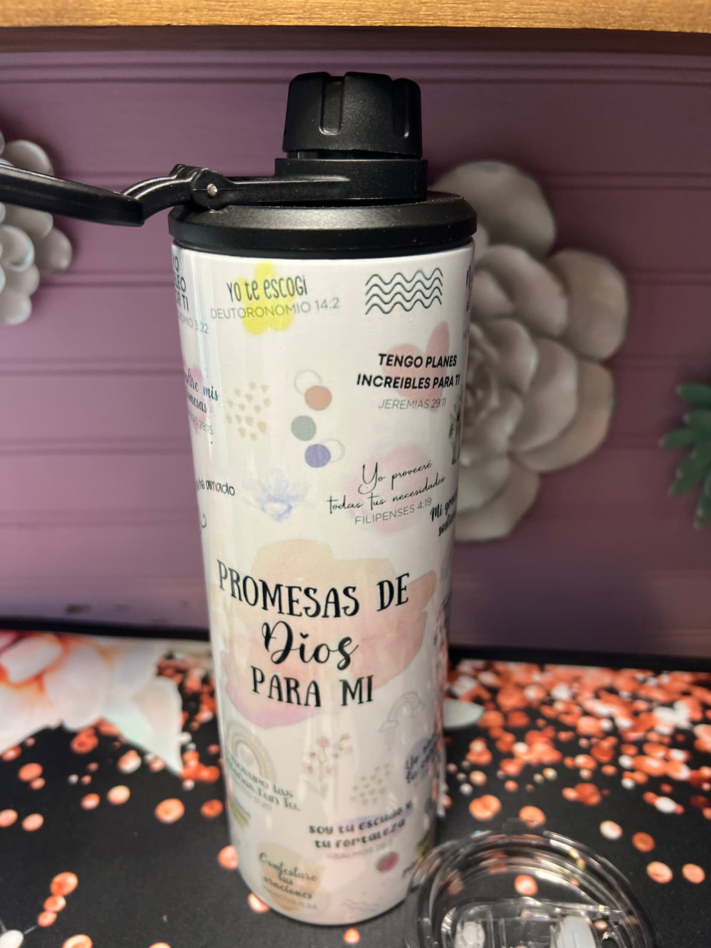 Promesas de Dios para mi tumbler 20 oz 2 in 1