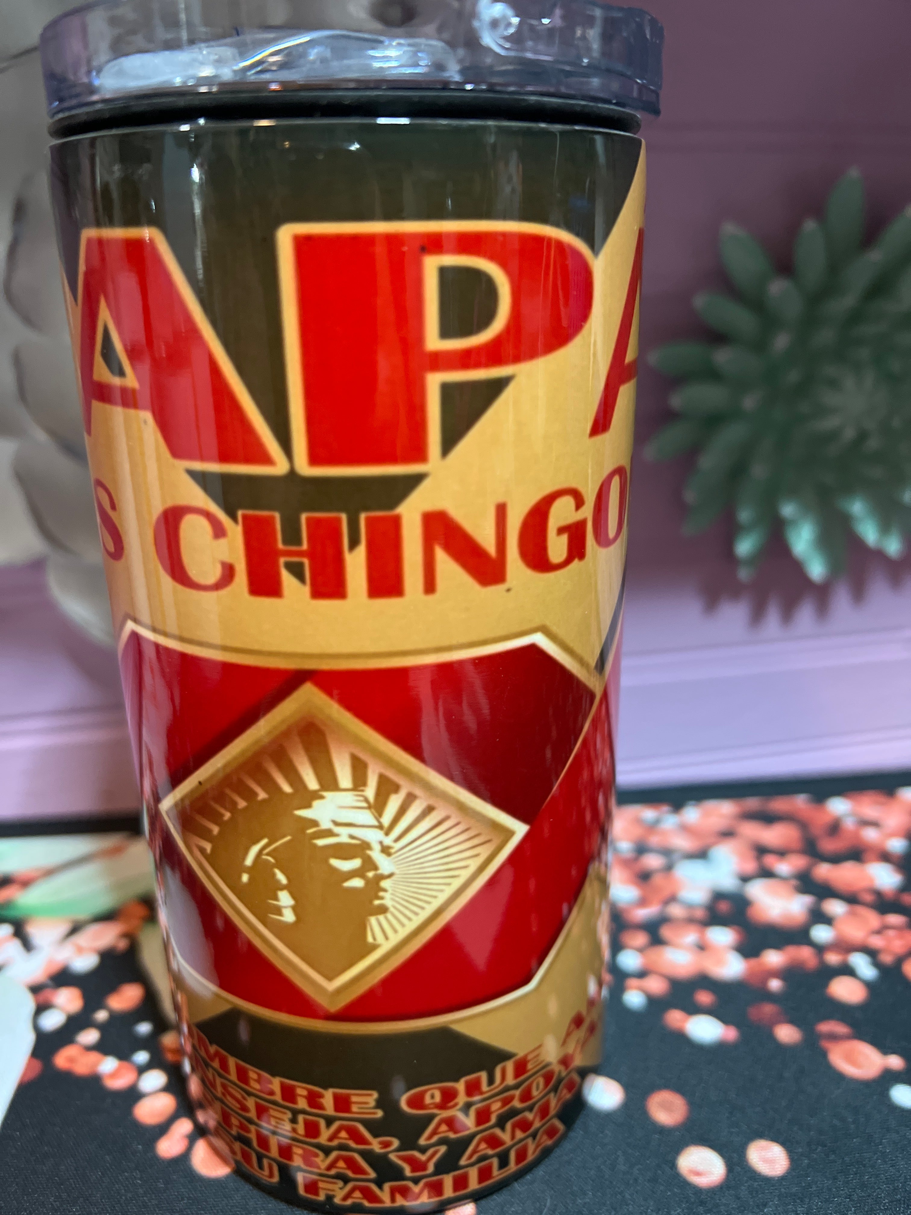 Papá más chingon tumbler 16 oz 4 In 1