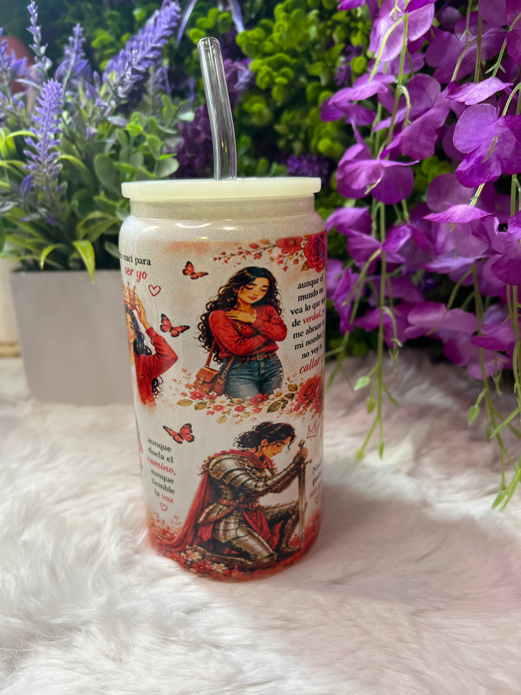 Nací para ser yo glass cup 16 oz