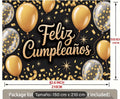 Letrero de tela Feliz cumpleaños 82.6x59.6 inch