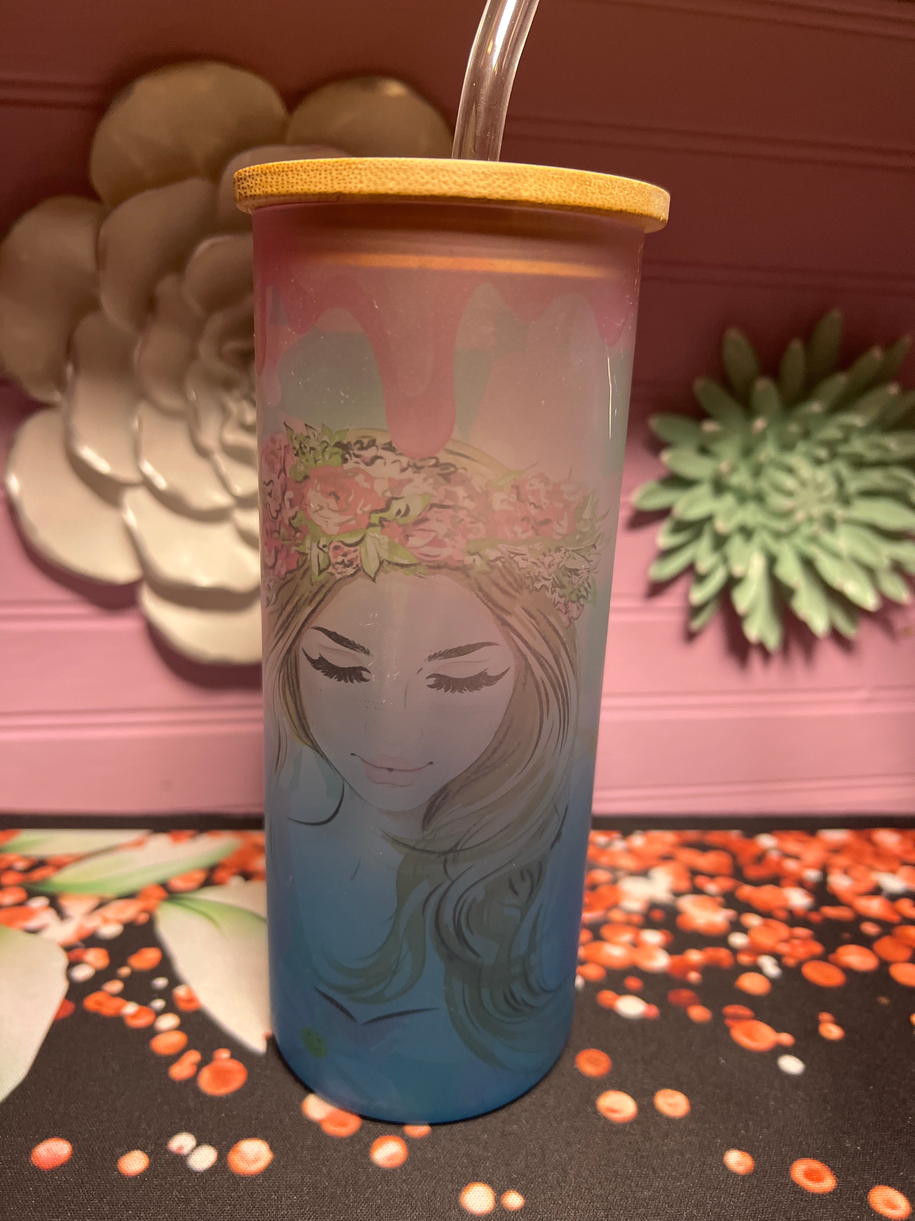 Hoy es un día perfecto para ser feliz frosted glass cup 18 oz