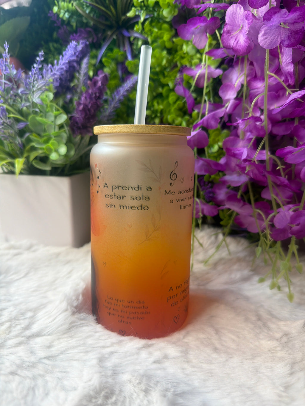 Ya te olvide frosted glass cup 16 oz