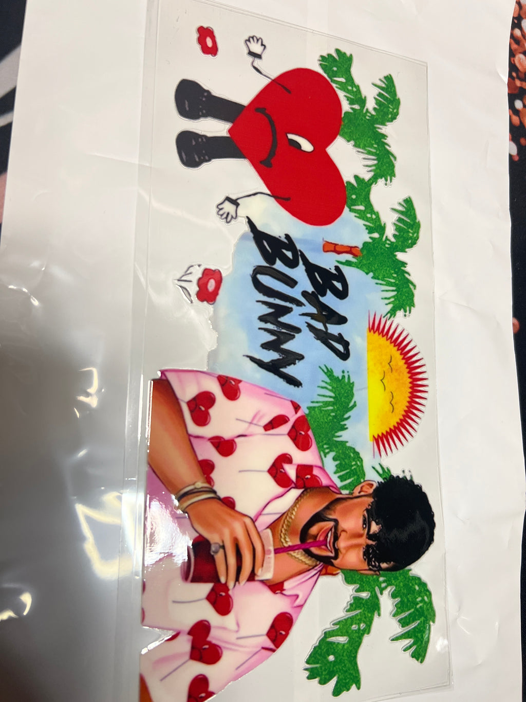 Bad Bunny sticker UV DTF