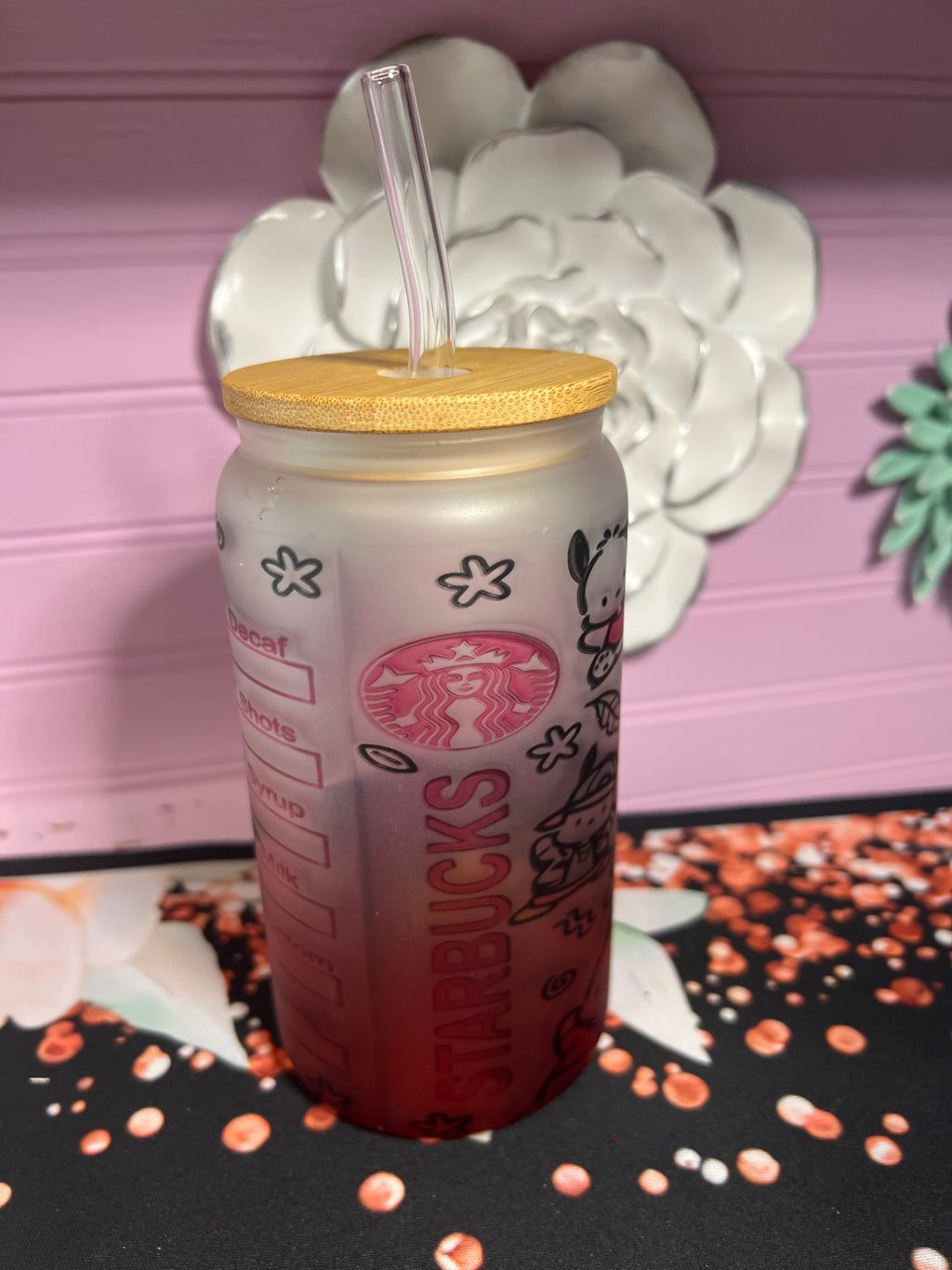 Frosted glass cup 16 oz